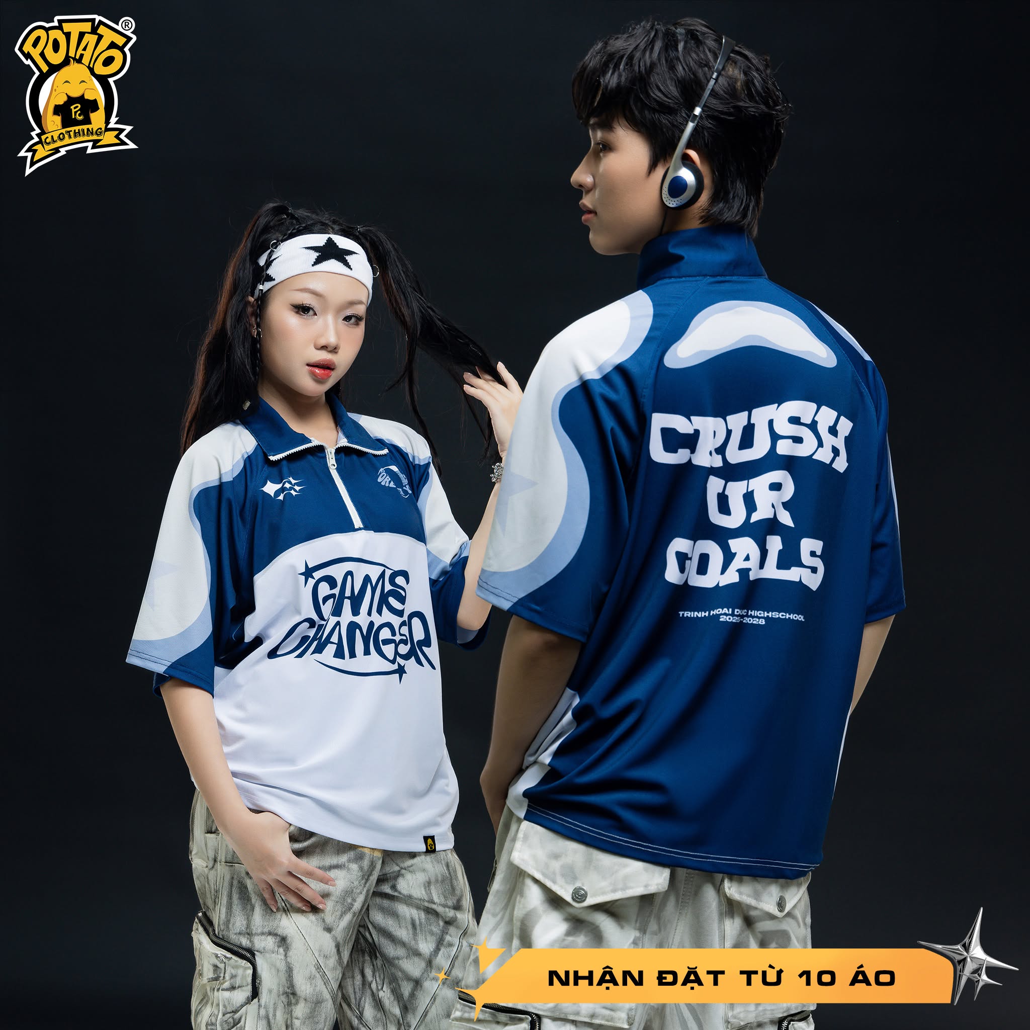 Áo polo zippy xanh dương mẫu 3