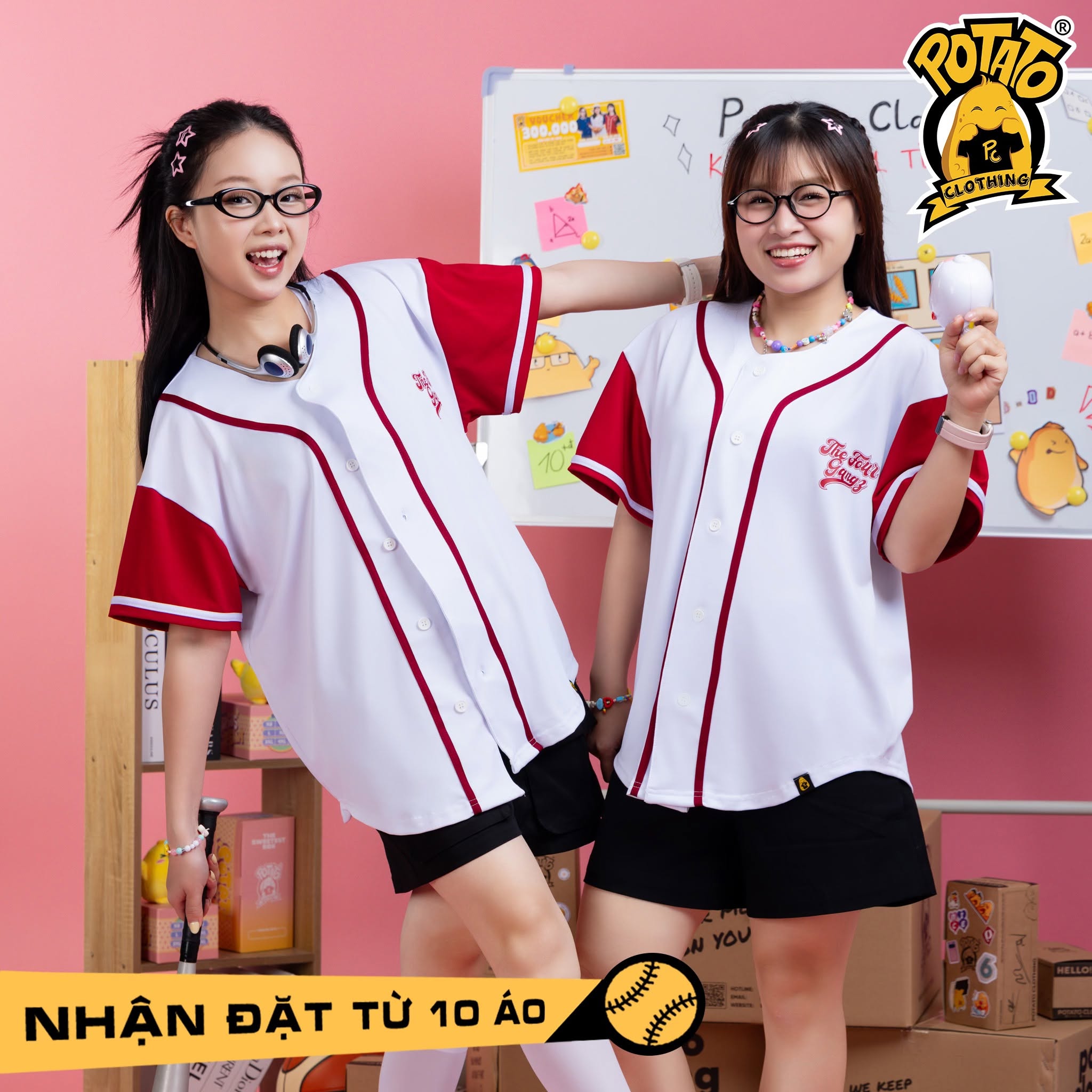 Áo bóng chày đỏ mẫu 2