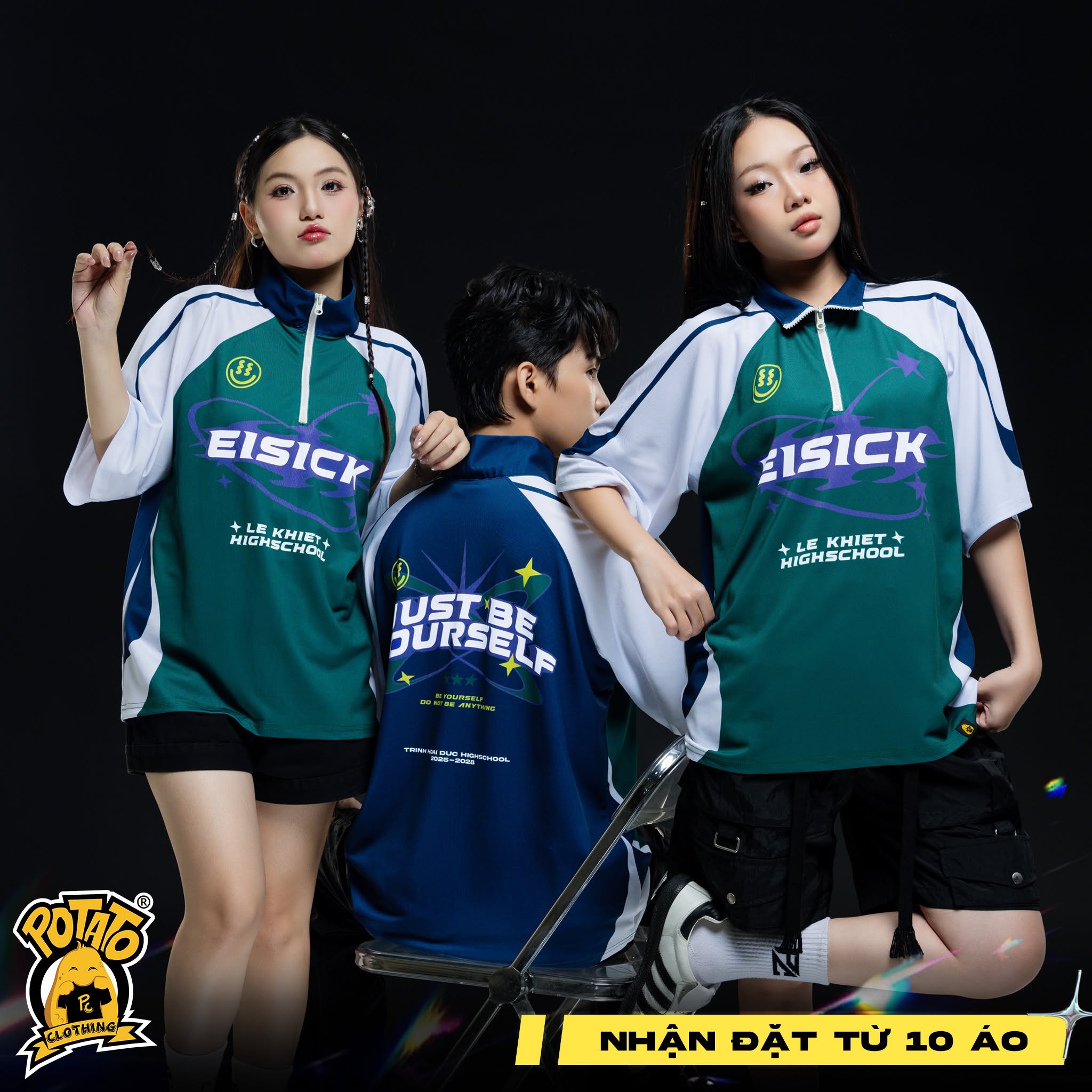 Áo lớp polo zippy xanh lá mẫu 1