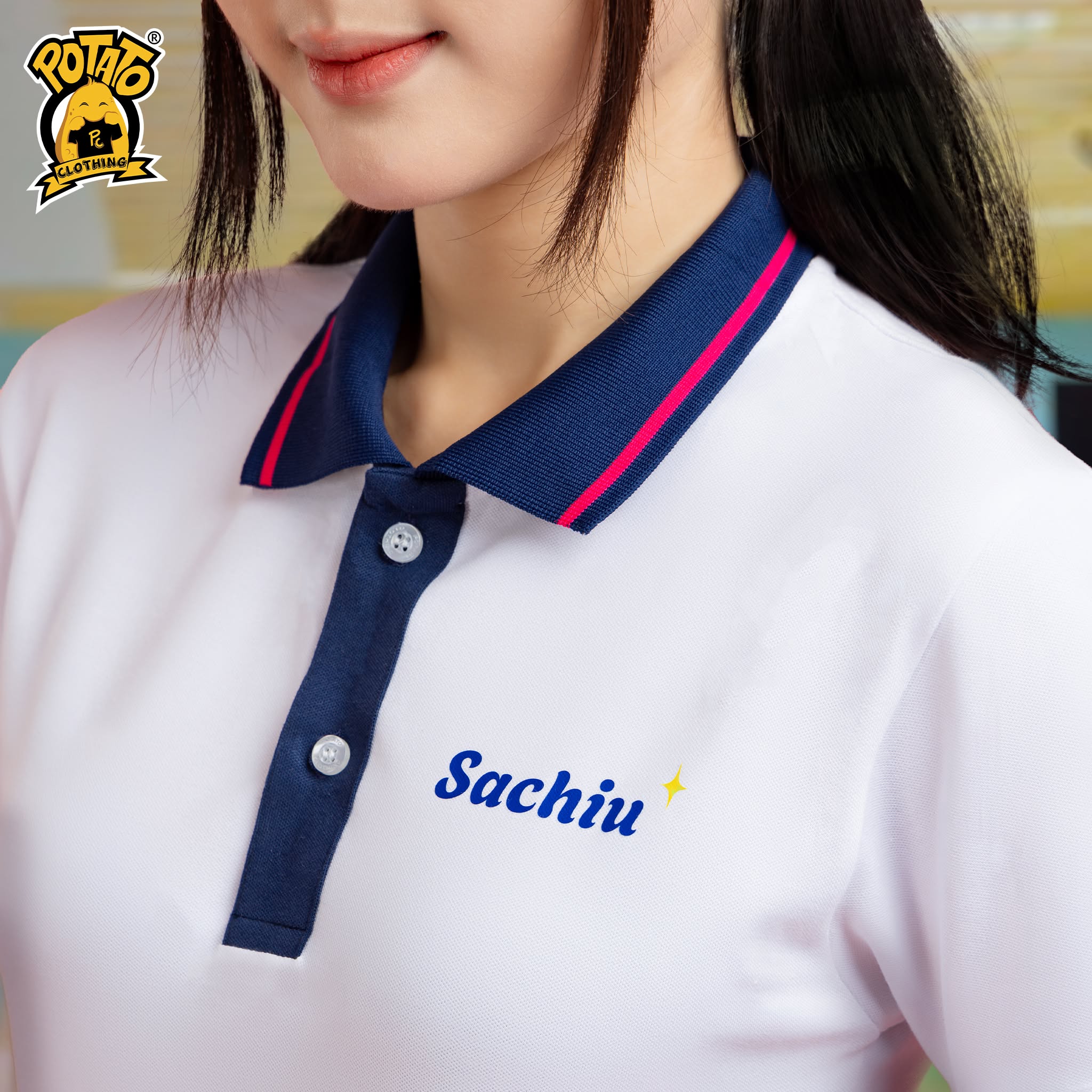 Bo cổ dệt 1 đường viền - ảnh mẫu 1 tại Potato Clothing