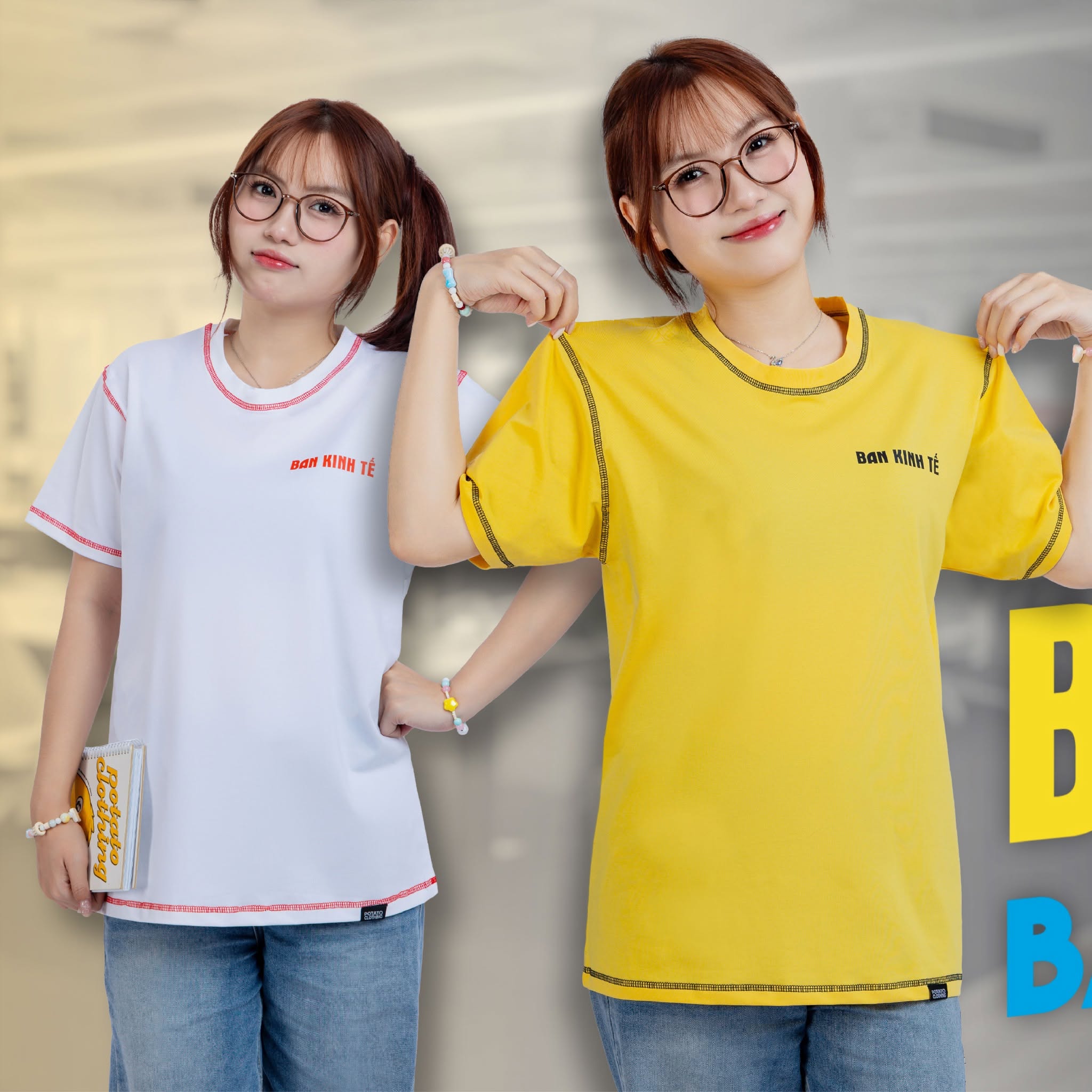 Bo cổ tròn thêu - ảnh mẫu 2 tại Potato Clothing