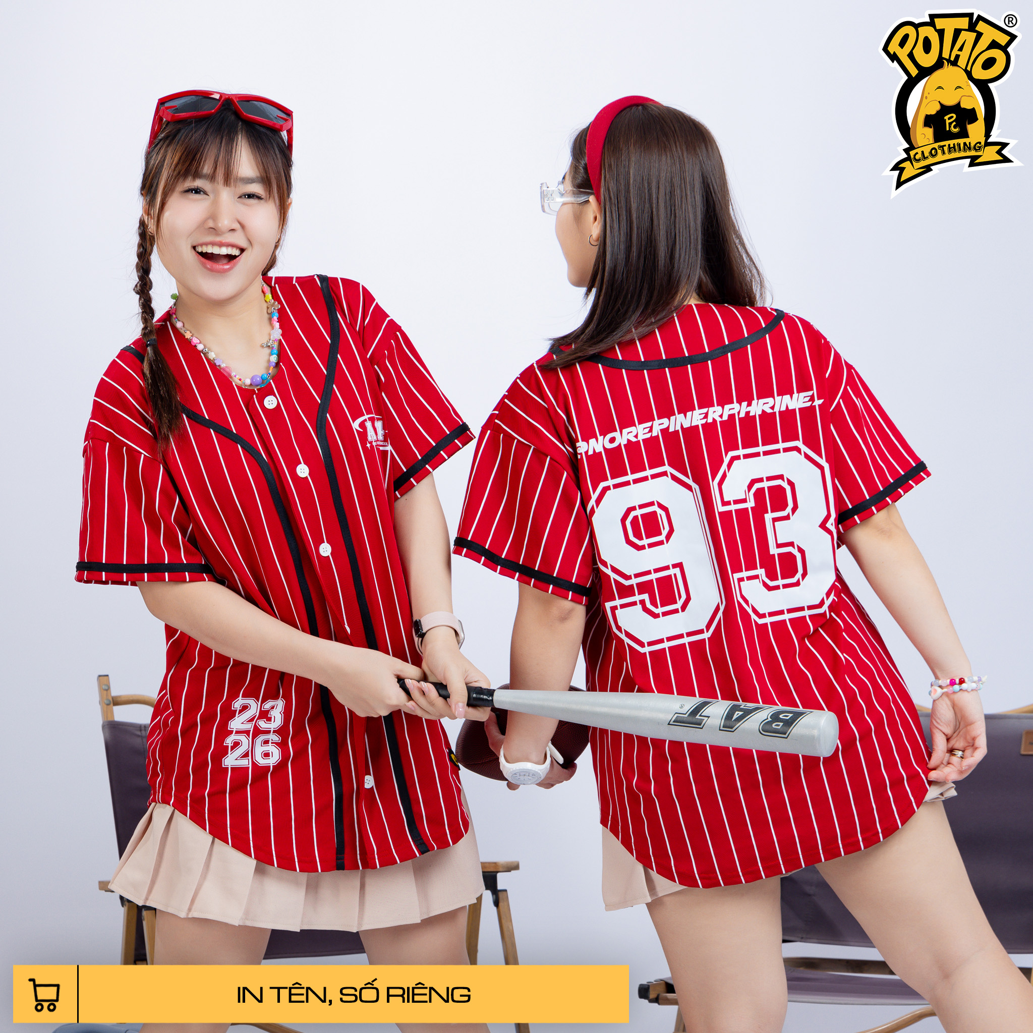 Áo bóng chày đỏ mẫu 5