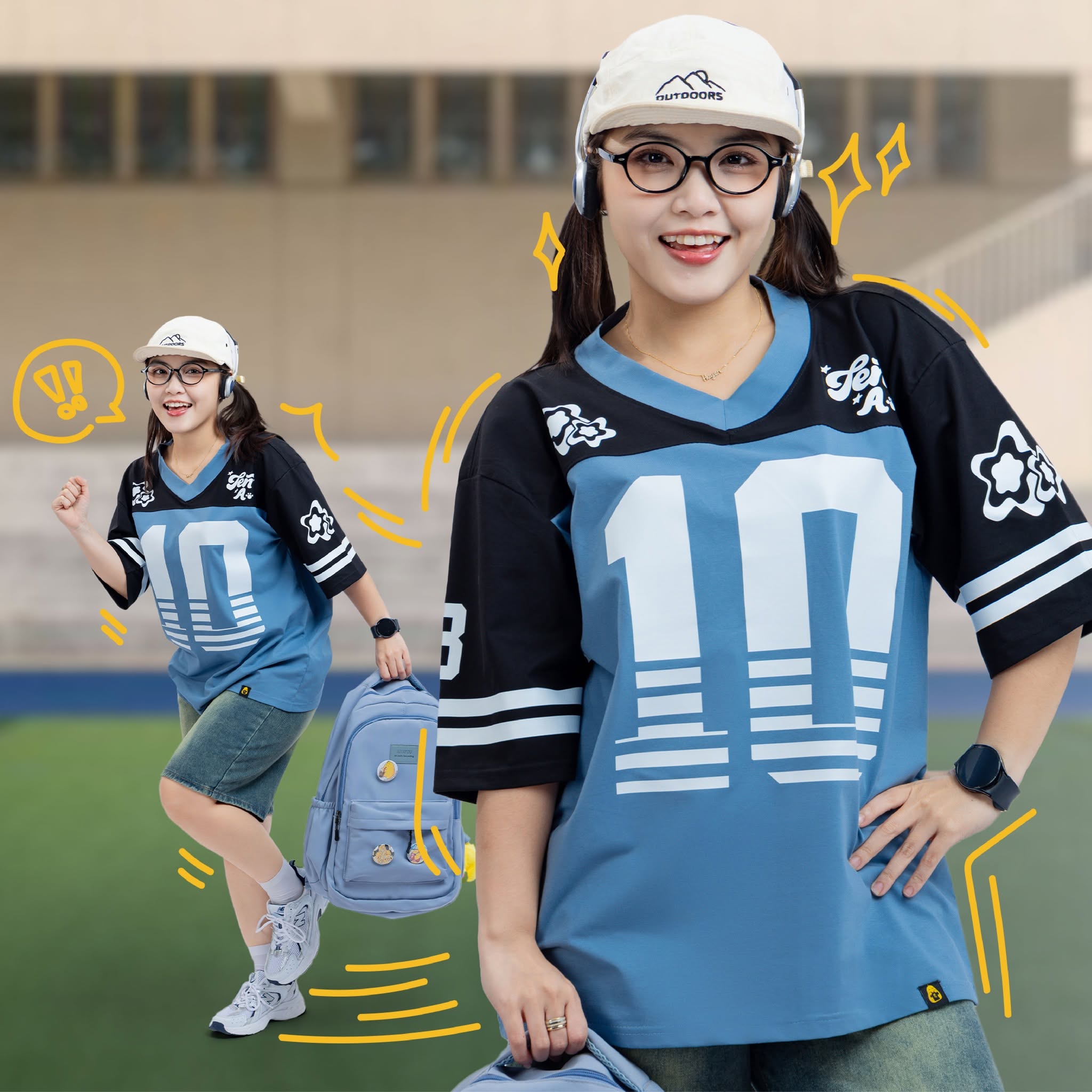 Áo football jersey xanh dương mẫu 3