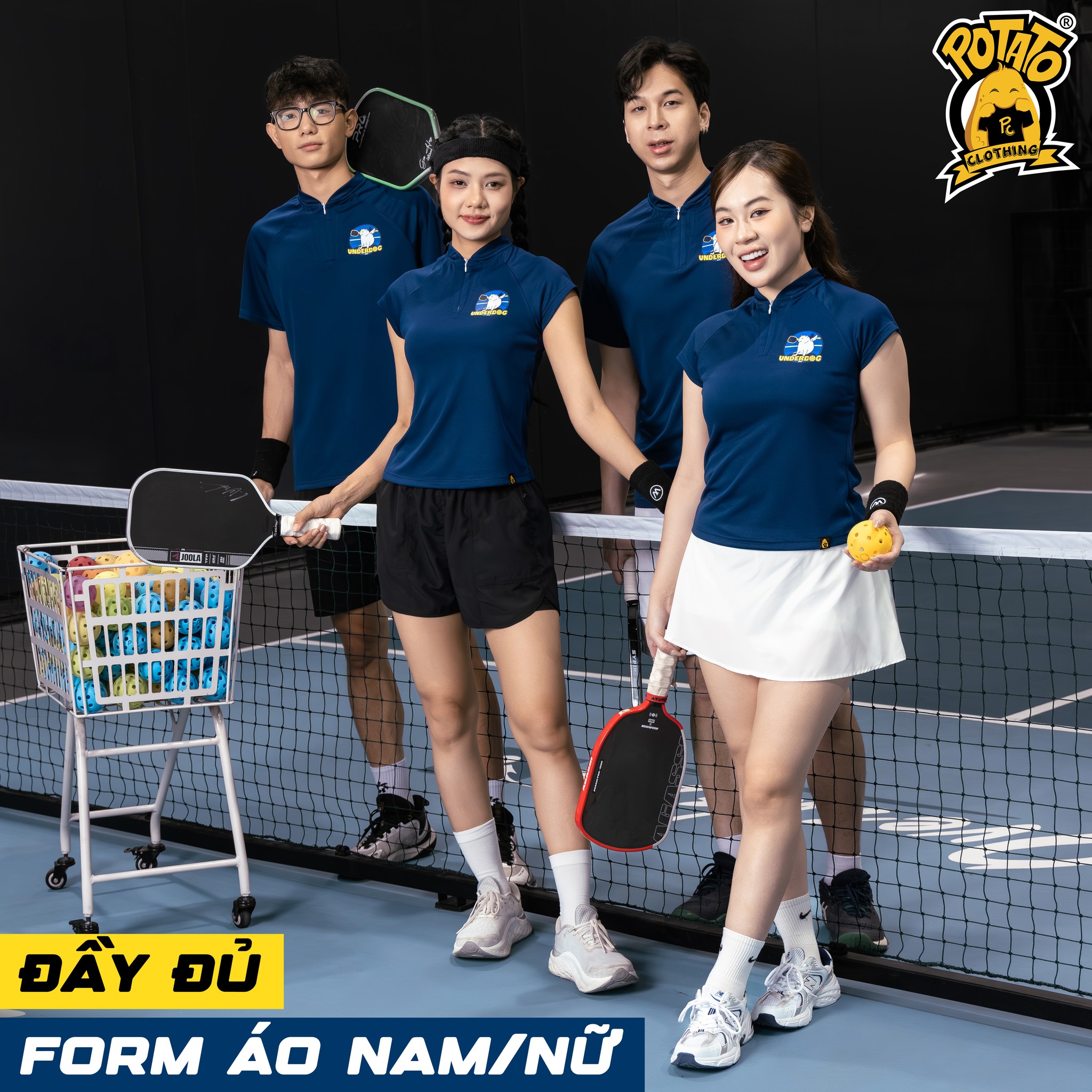 Áo nhóm Pickleball màu navy Potato Clothing