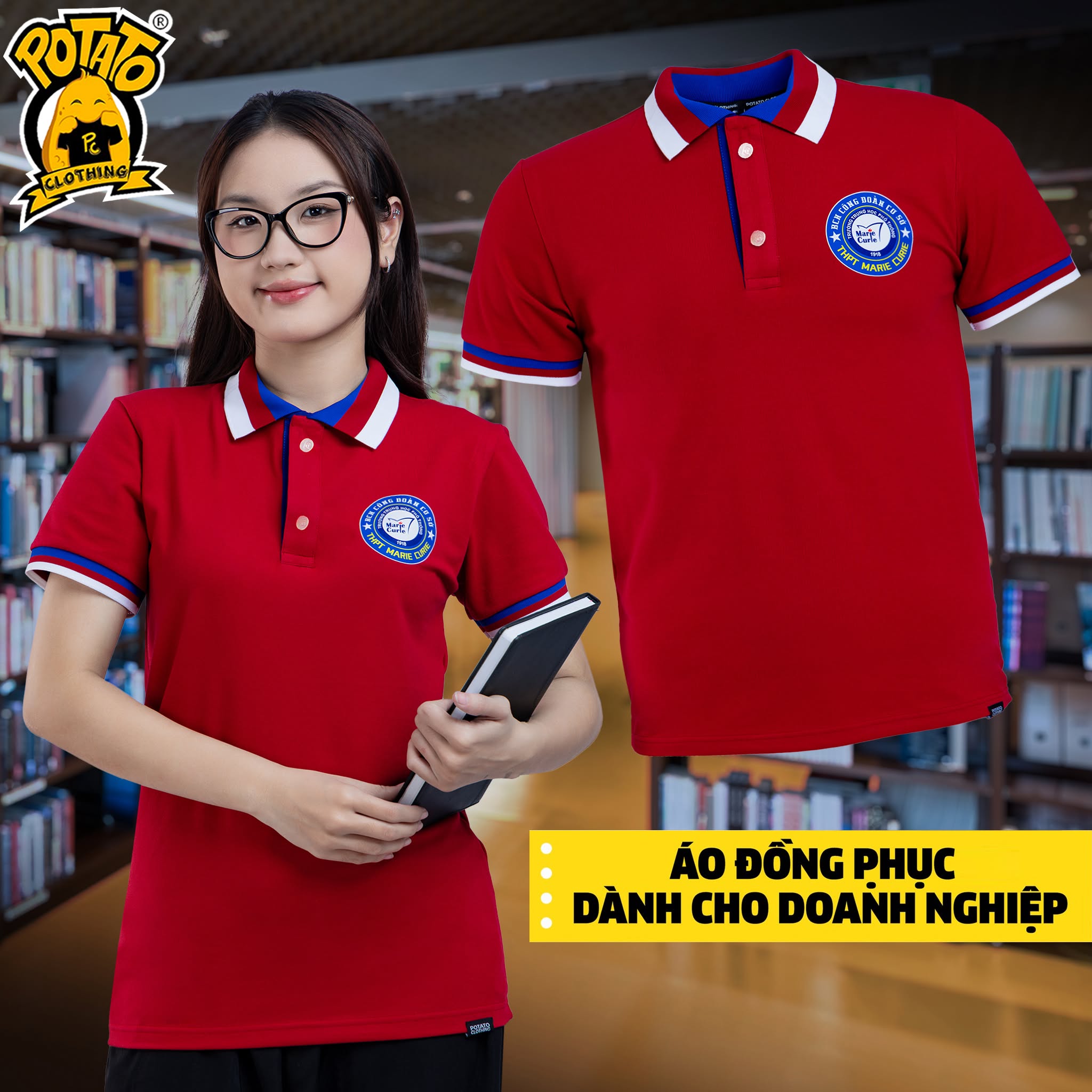 Bo cổ 3 màu - ảnh mẫu 2 tại Potato Clothing
