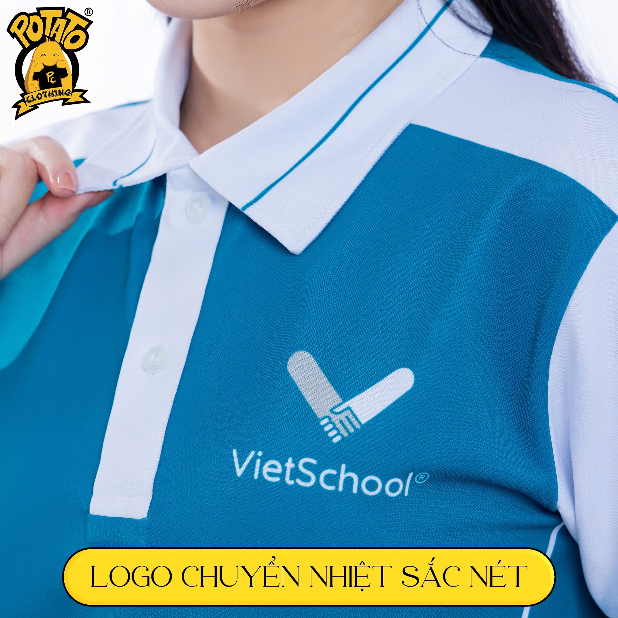 Bo cổ dệt 1 đường giữa - ảnh mẫu 1 tại Potato Clothing