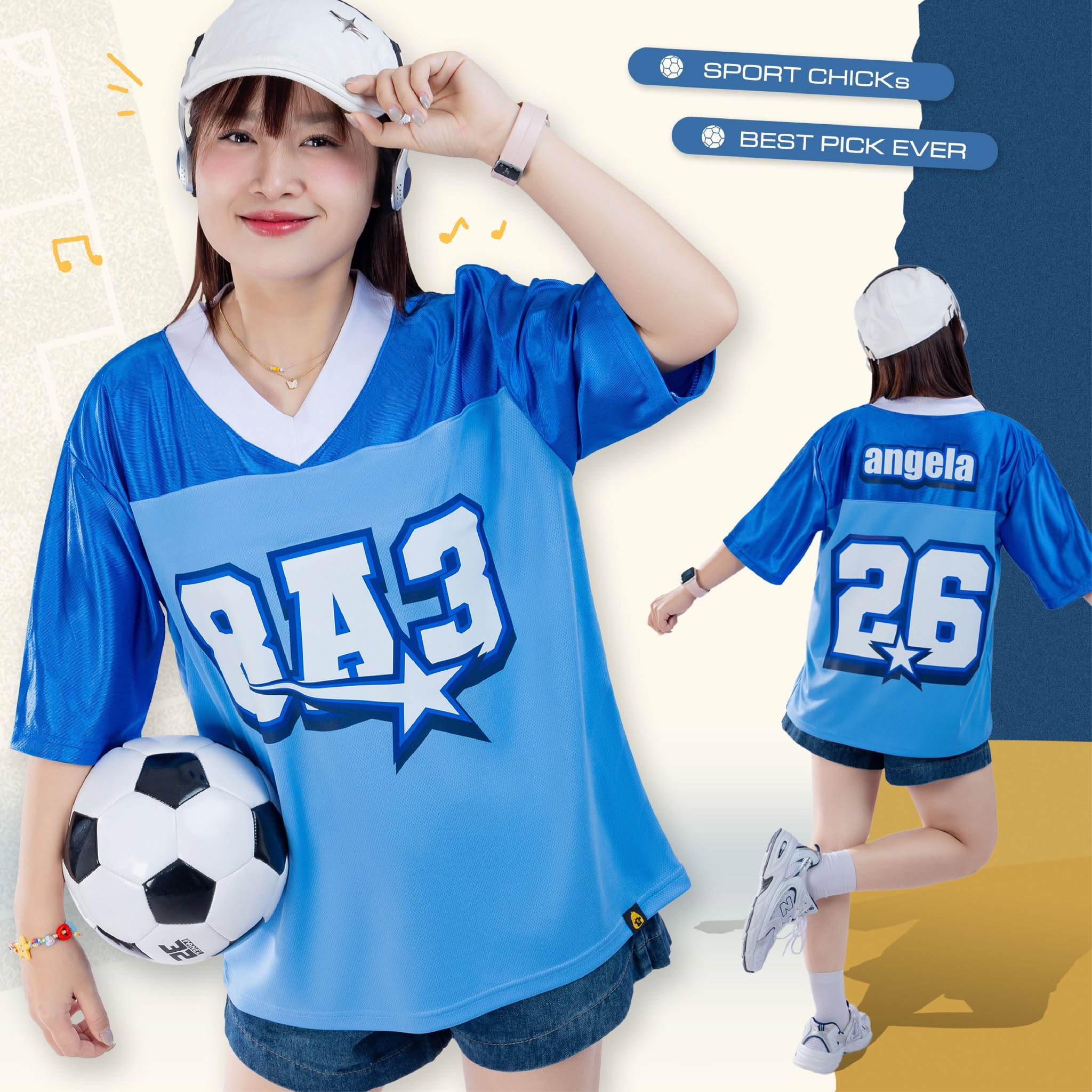 Áo football jersey xanh dương mẫu 6