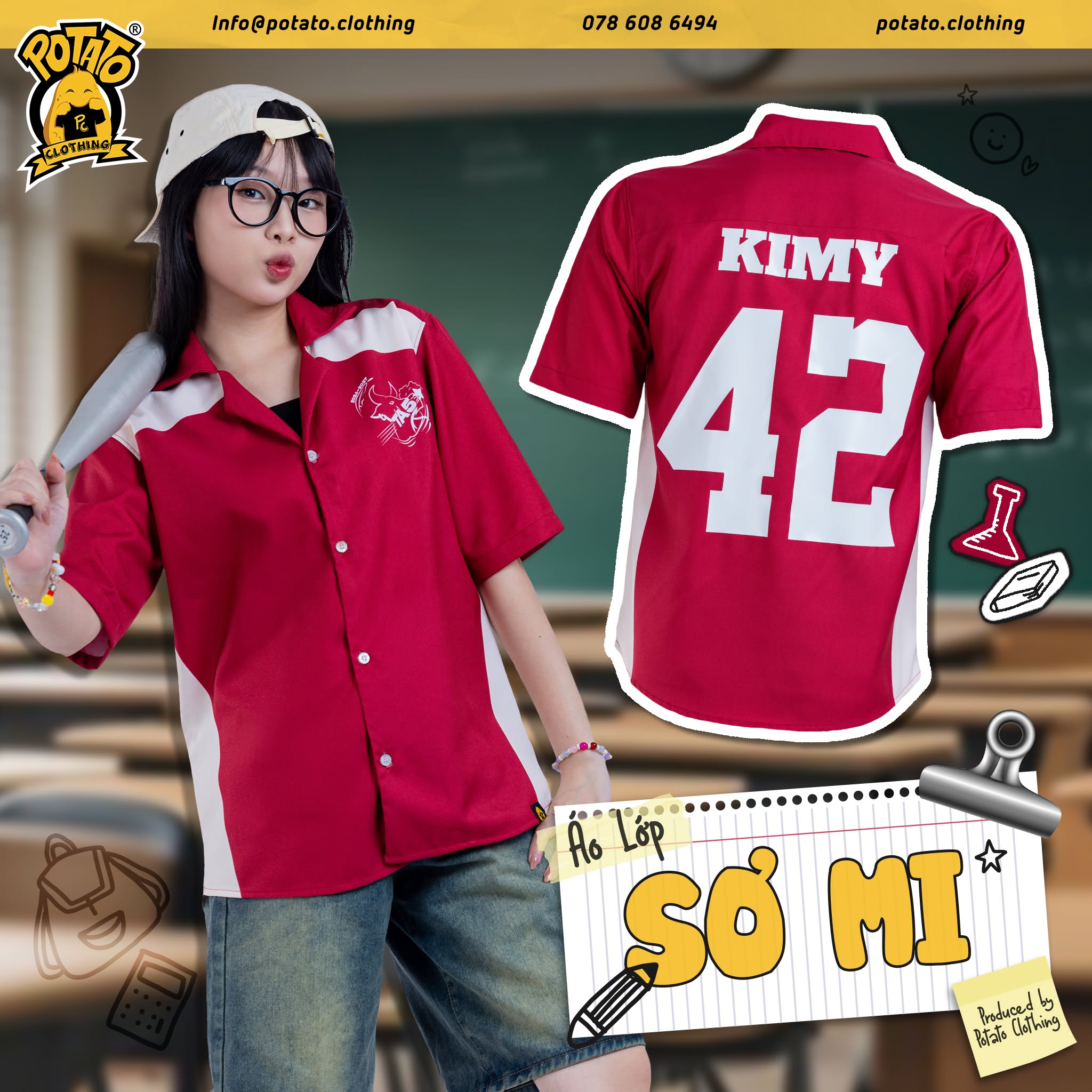Áo sơ mi đỏ mẫu 4