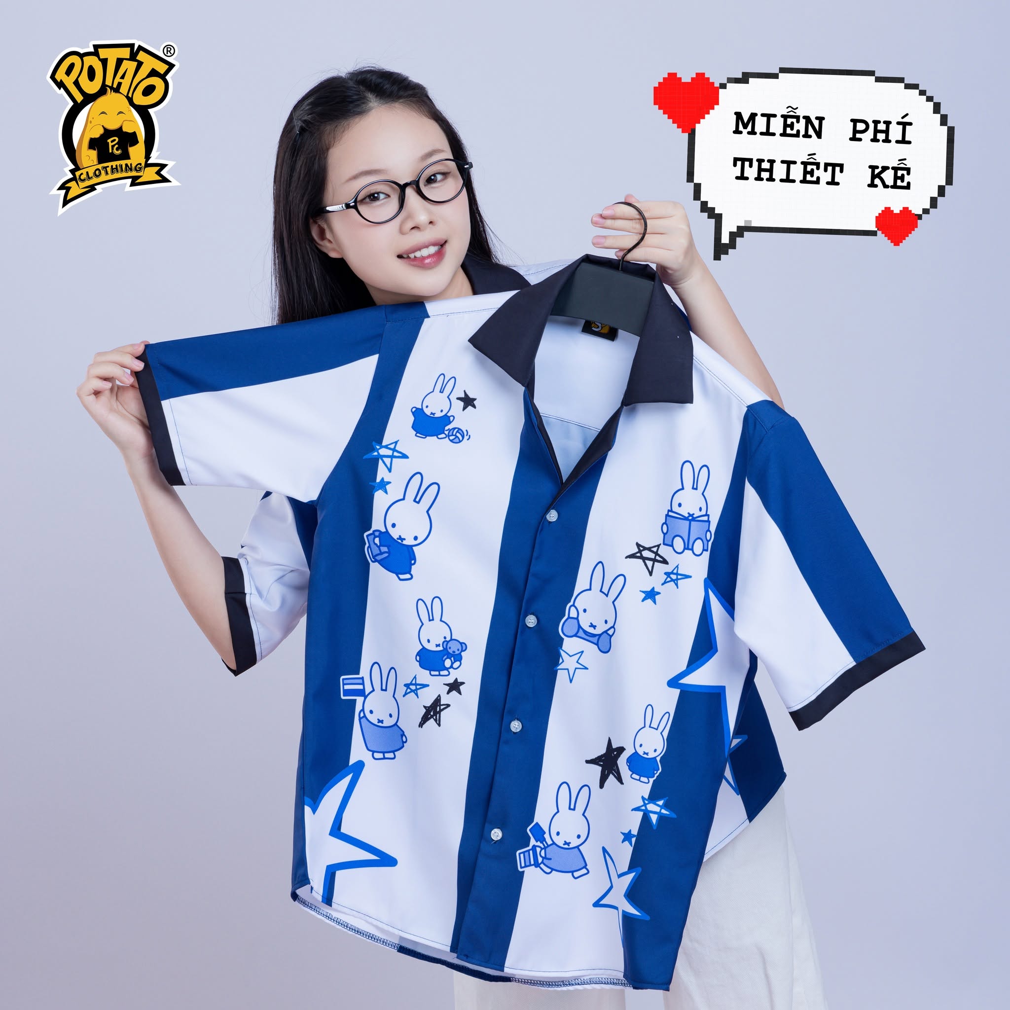 Áo sơ mi xanh dương mẫu 5
