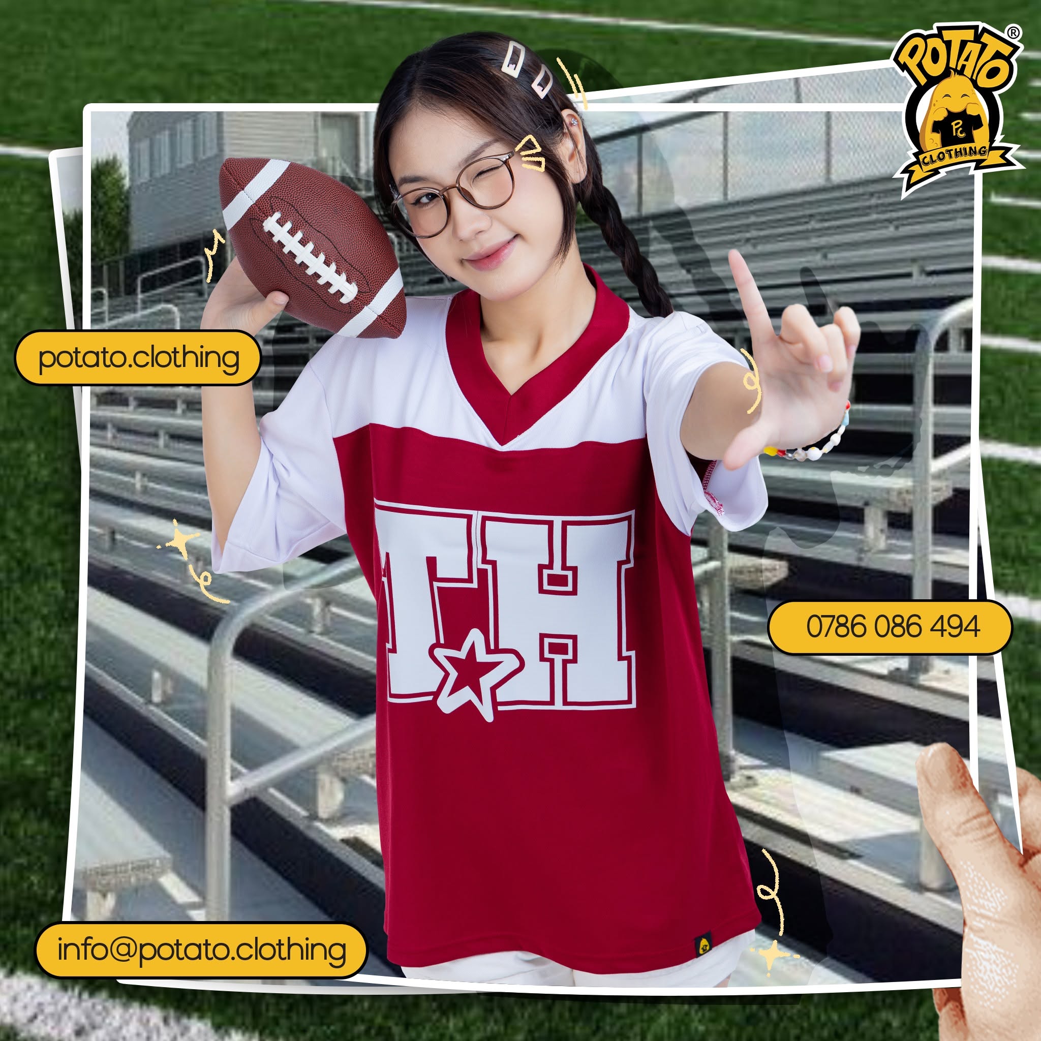 Áo football jersey đỏ mẫu 3
