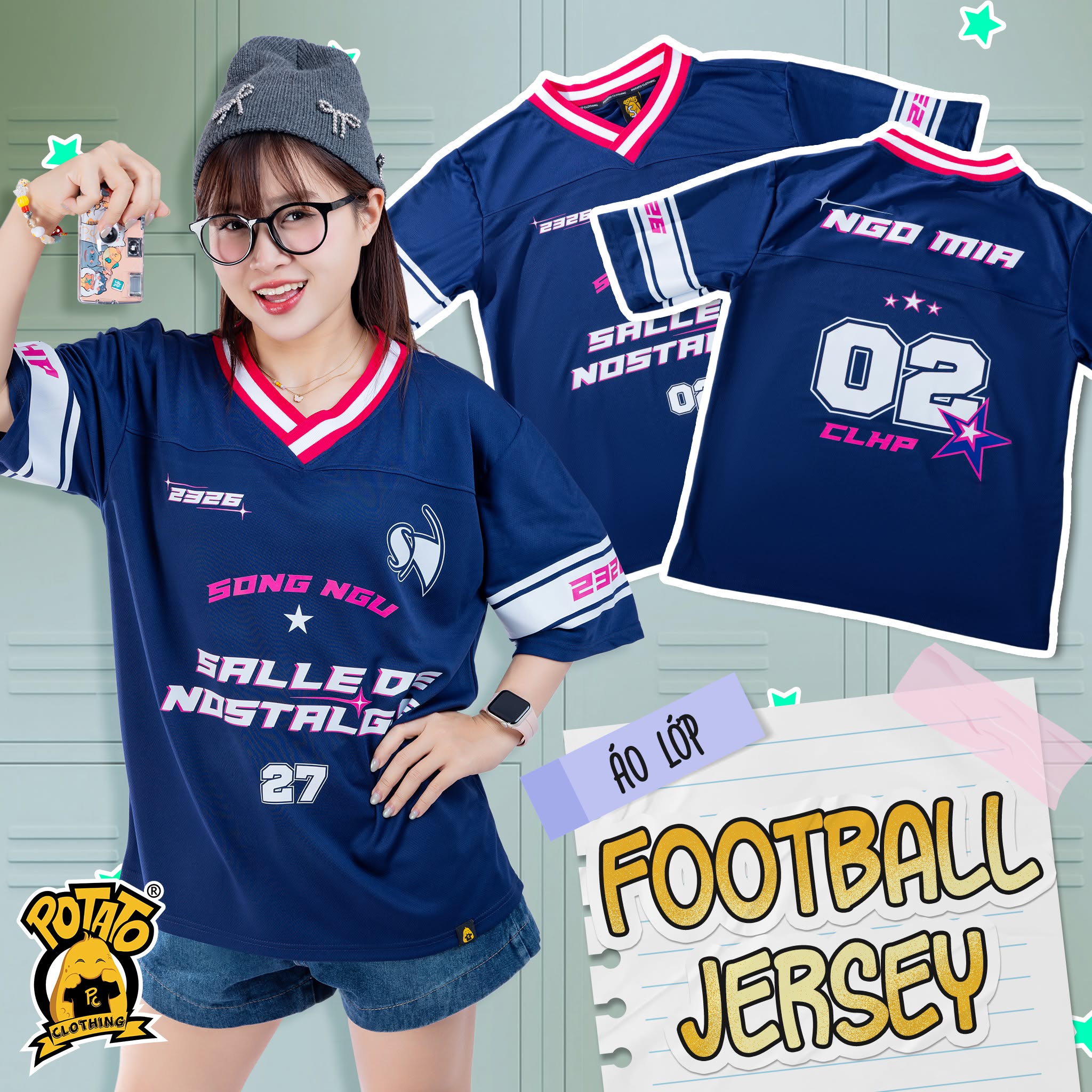 Áo football jersey xanh dương mẫu 4