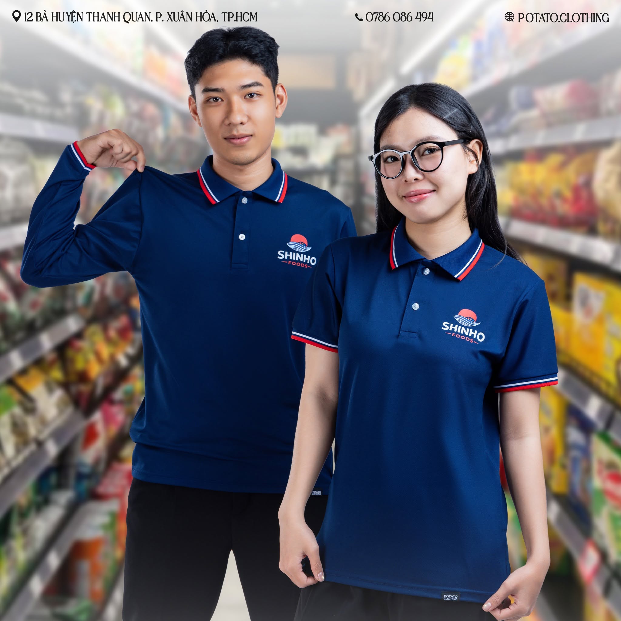 Bo cổ 2 đường viền - ảnh mẫu 2 tại Potato Clothing