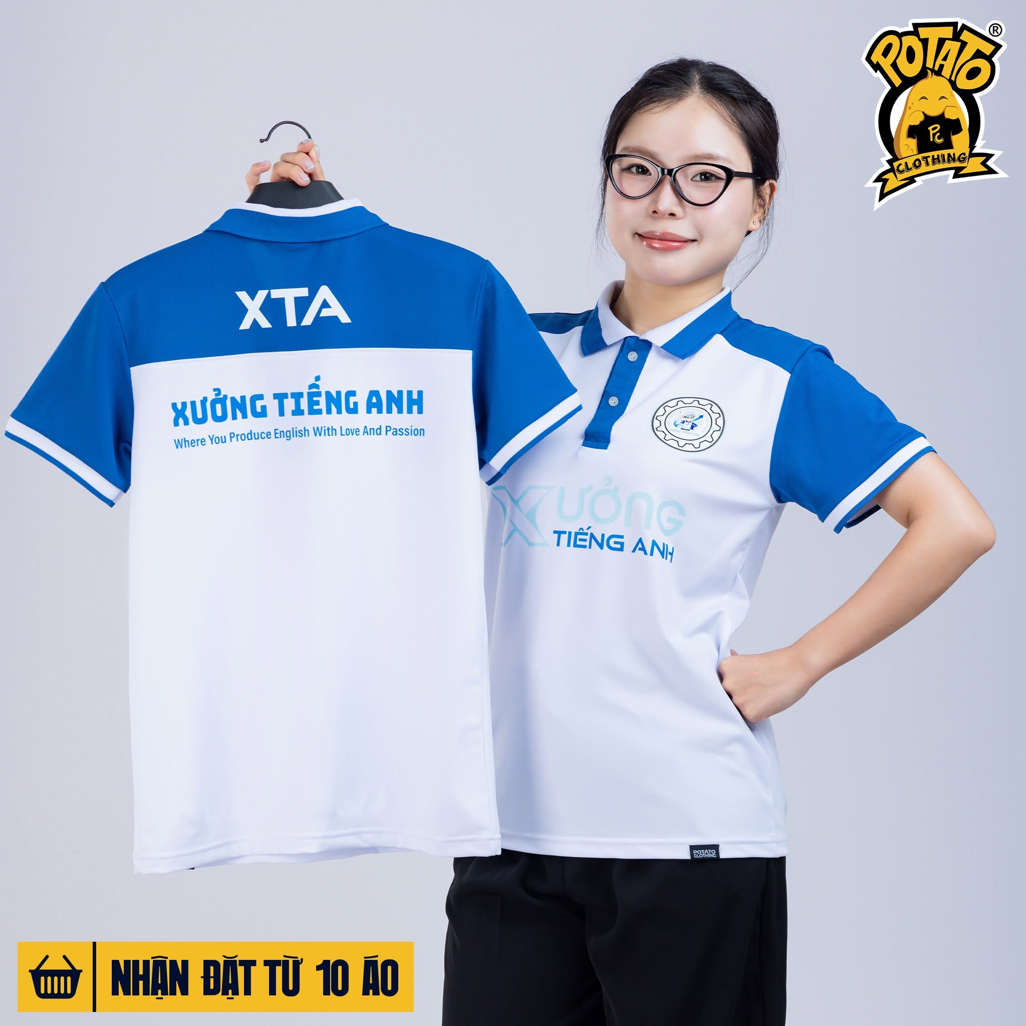 Bo cổ 2 màu - ảnh mẫu 2 tại Potato Clothing