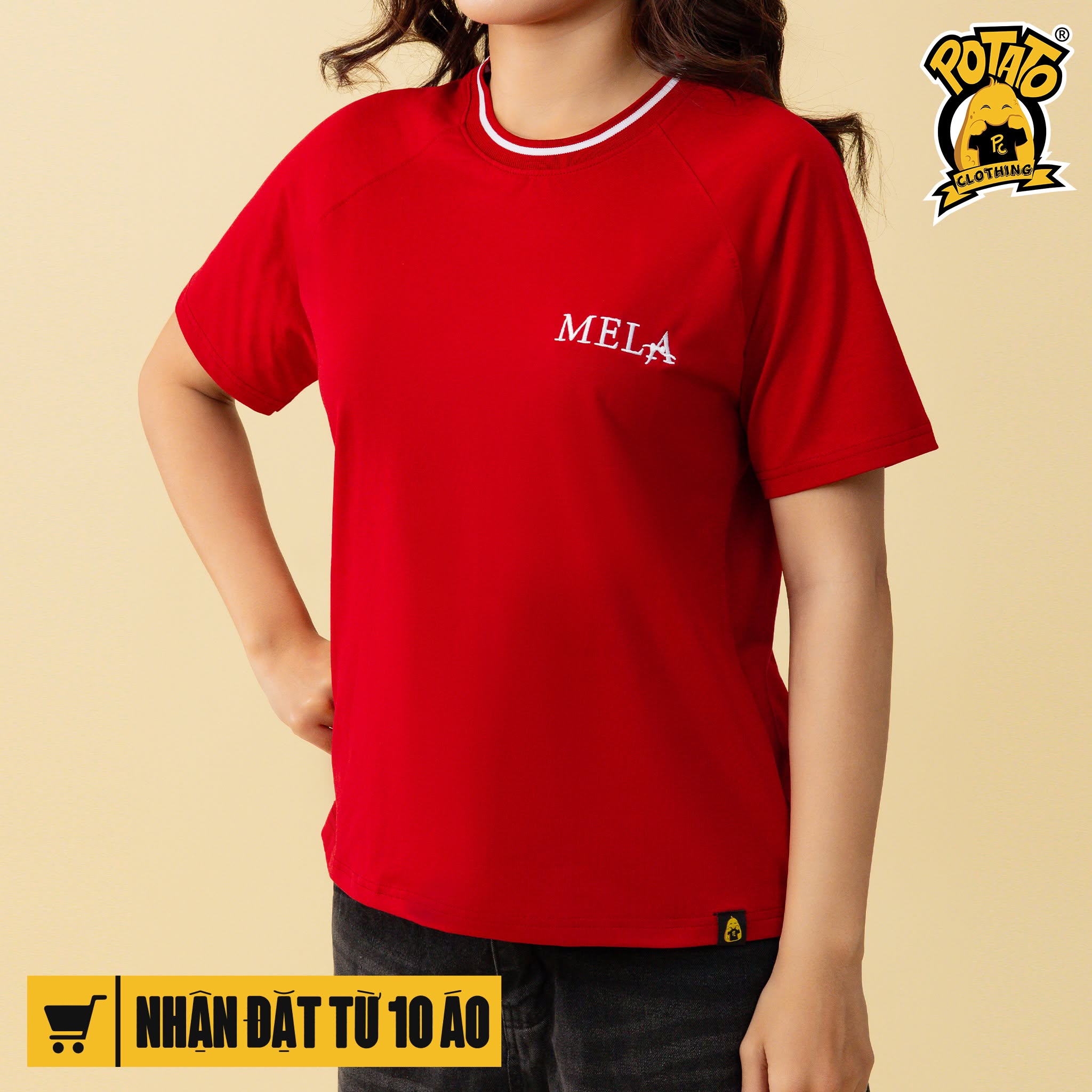 Bo cổ tròn dệt 1 đường viền - ảnh mẫu 1 tại Potato Clothing