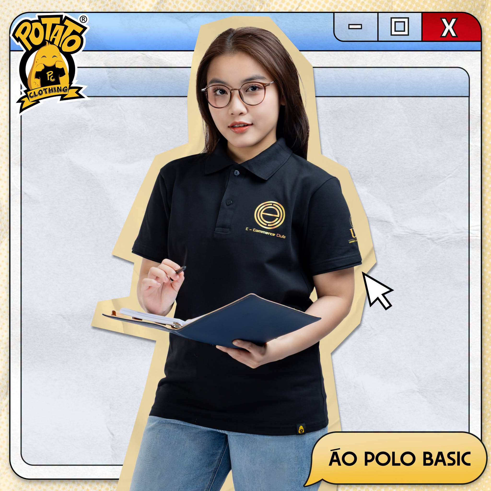 Áo polo cổ trụ đồng phục CLB cấp 3 Potato Clothing