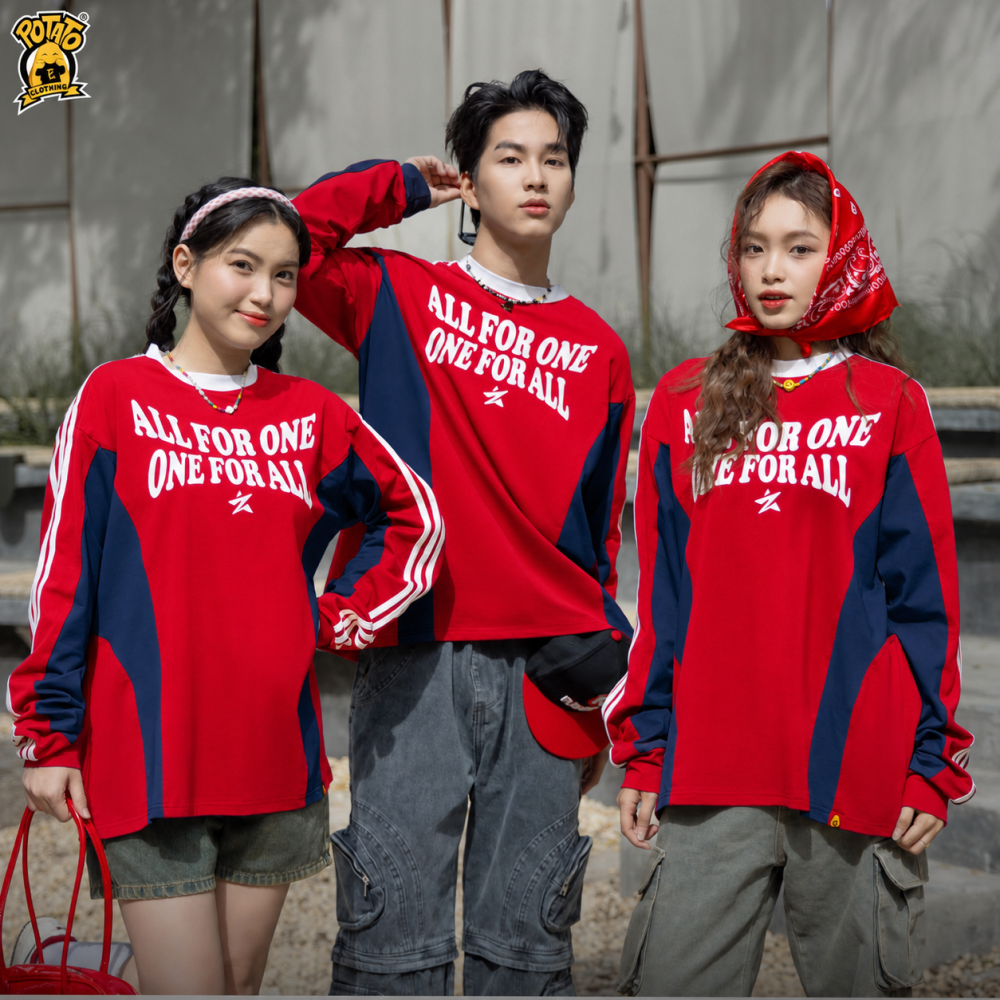 Ảnh phối áo đỏ với khăn bandana 02