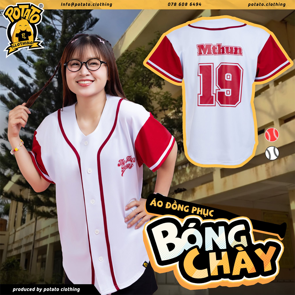 Áo thun bóng chày Unisex Potato