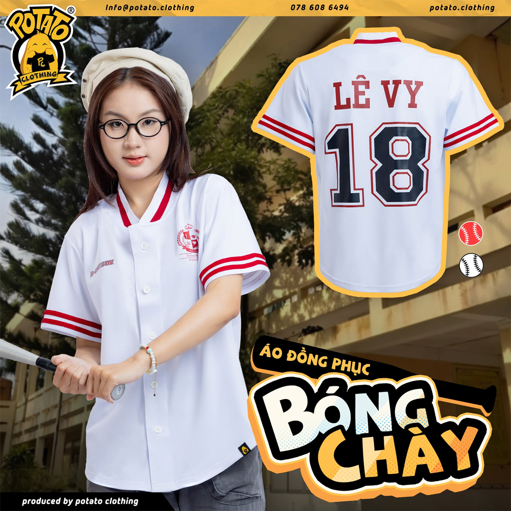 Thiết kế áo thun bóng chày Potato Ver 2 mẫu 1