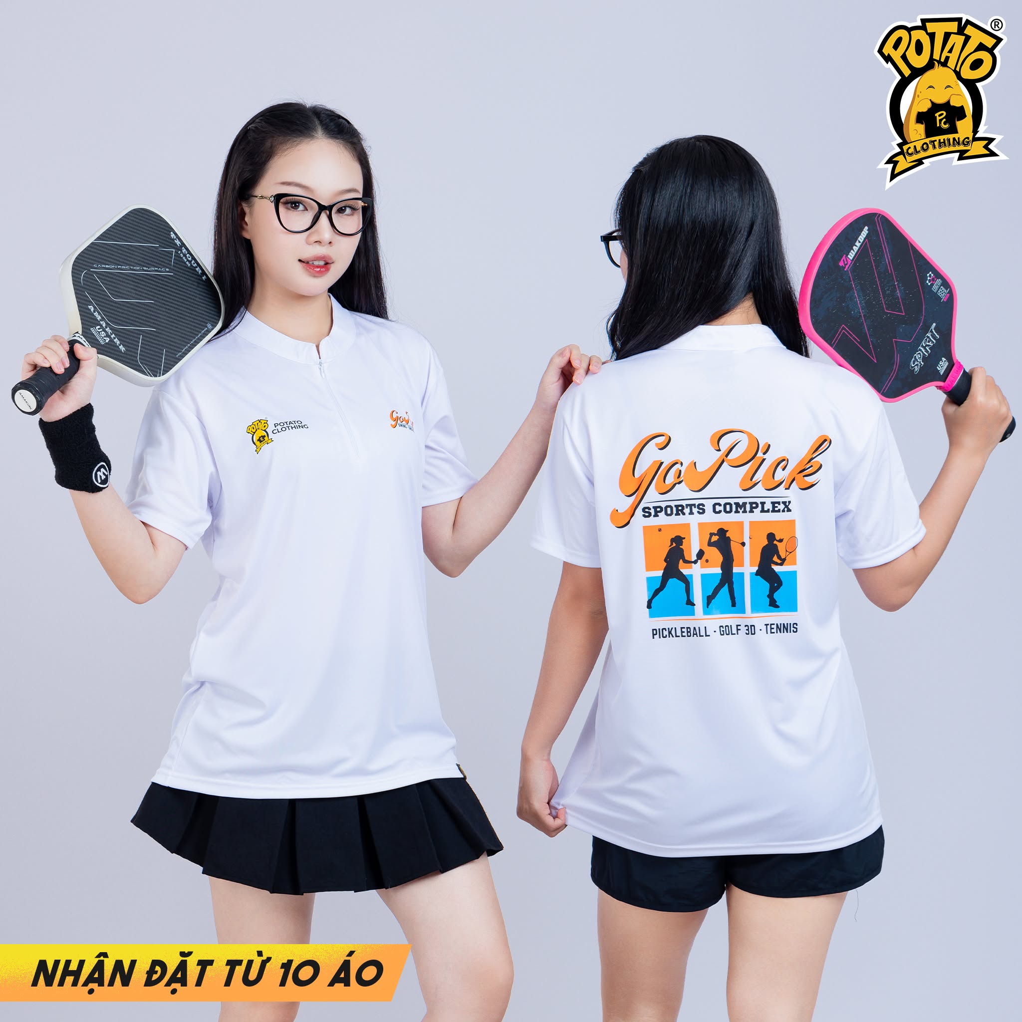 Mẫu đồng phục áo thun Pickleball cổ zip số 11