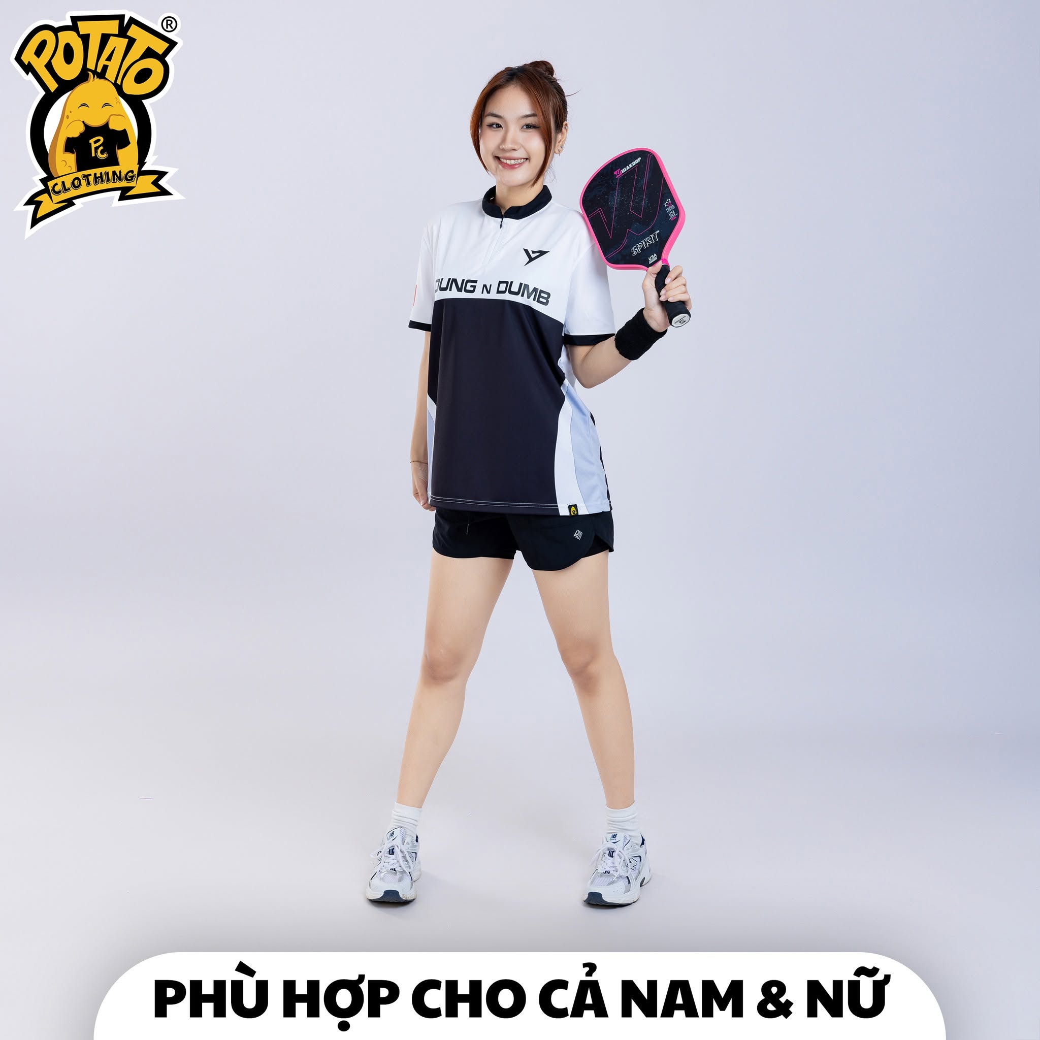 Mẫu đồng phục áo thun Pickleball cổ Nút số 7