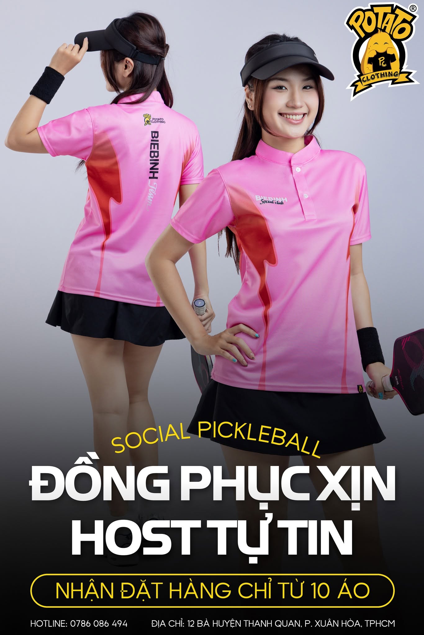 Mẫu đồng phục áo thun Pickleball cổ Nút số 6