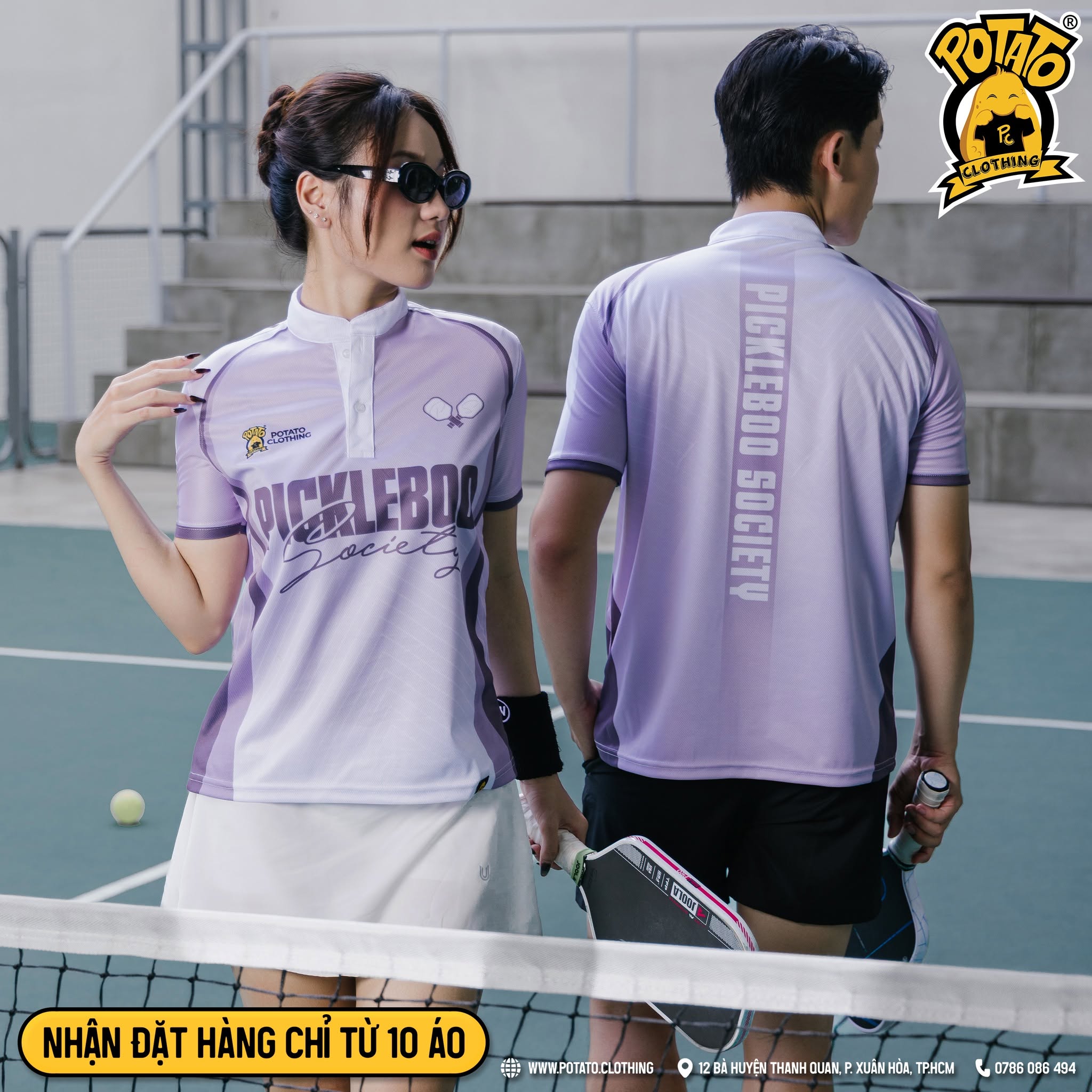 Mẫu đồng phục áo thun Pickleball cổ nút số 3