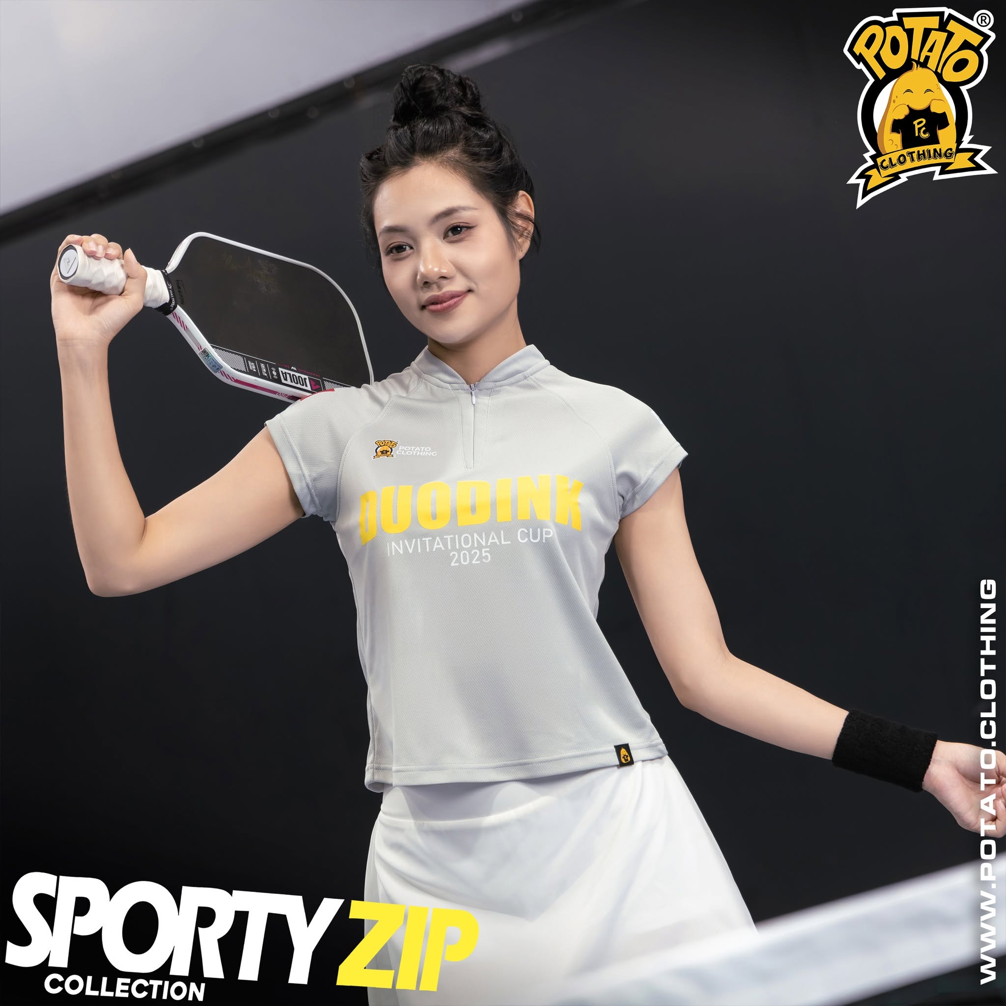 Mẫu đồng phục áo thun Pickleball cổ Zip số 8