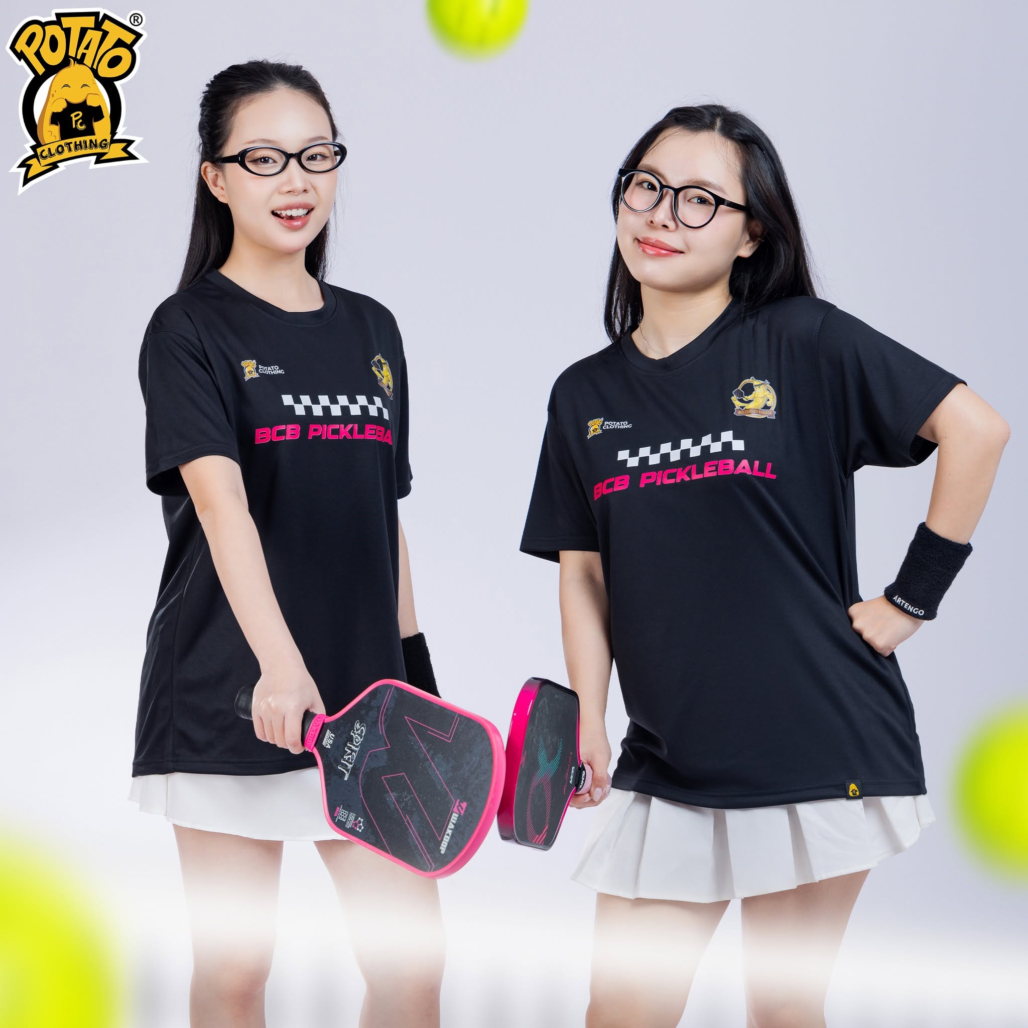 Mẫu áo thun Pickleball nữ màu Đen 5