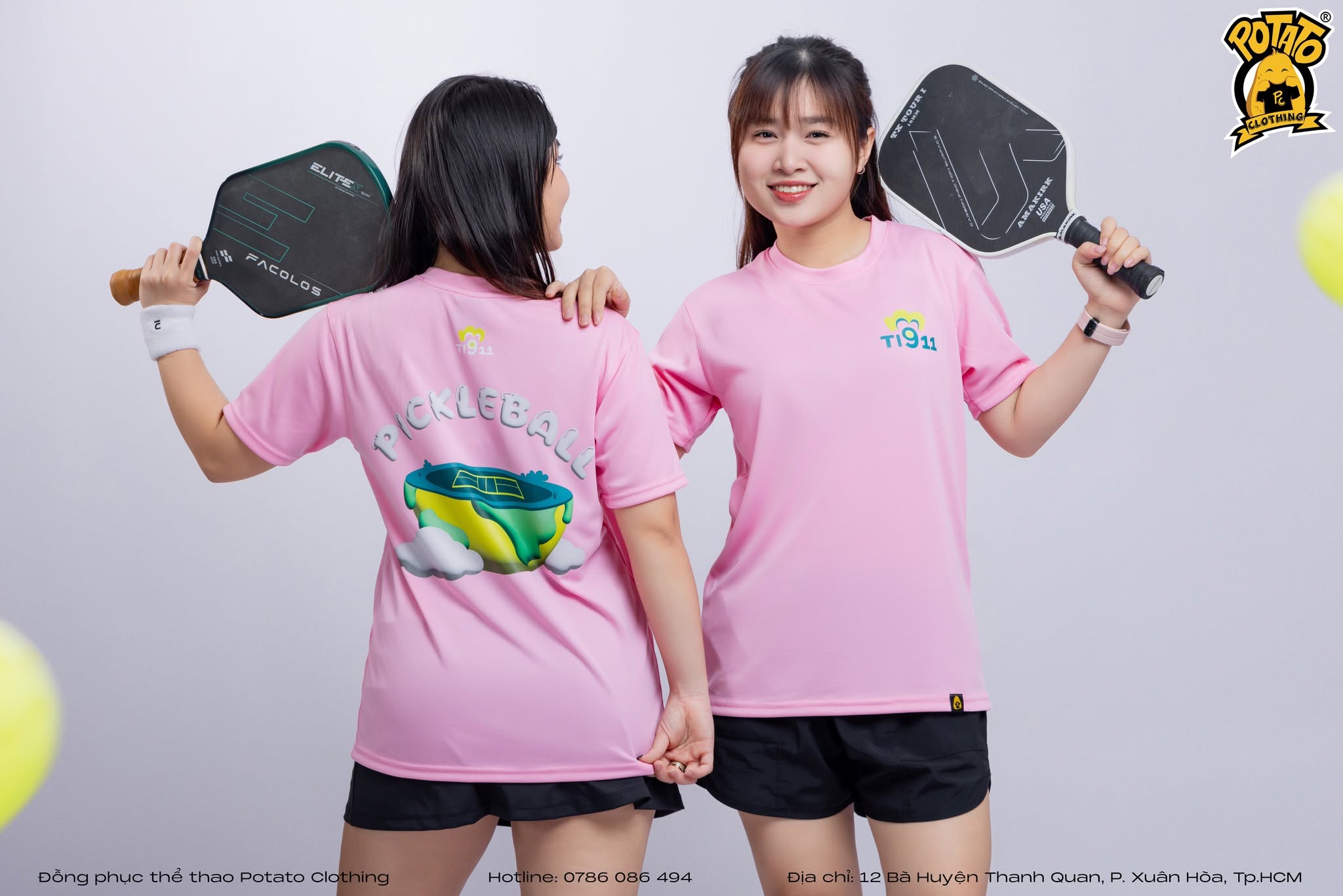 Mẫu áo thun Pickleball nữ màu Hồng 5