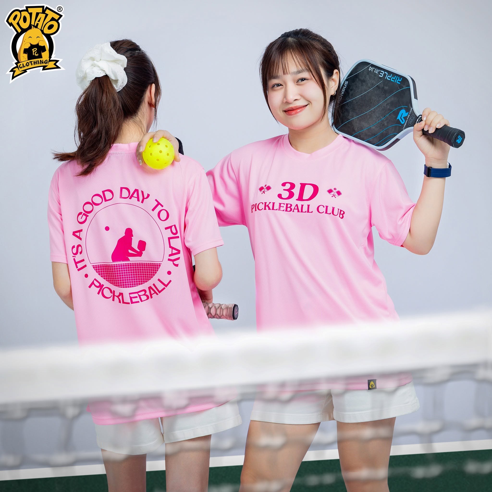 Mẫu áo thun Pickleball nữ màu Hồng 6