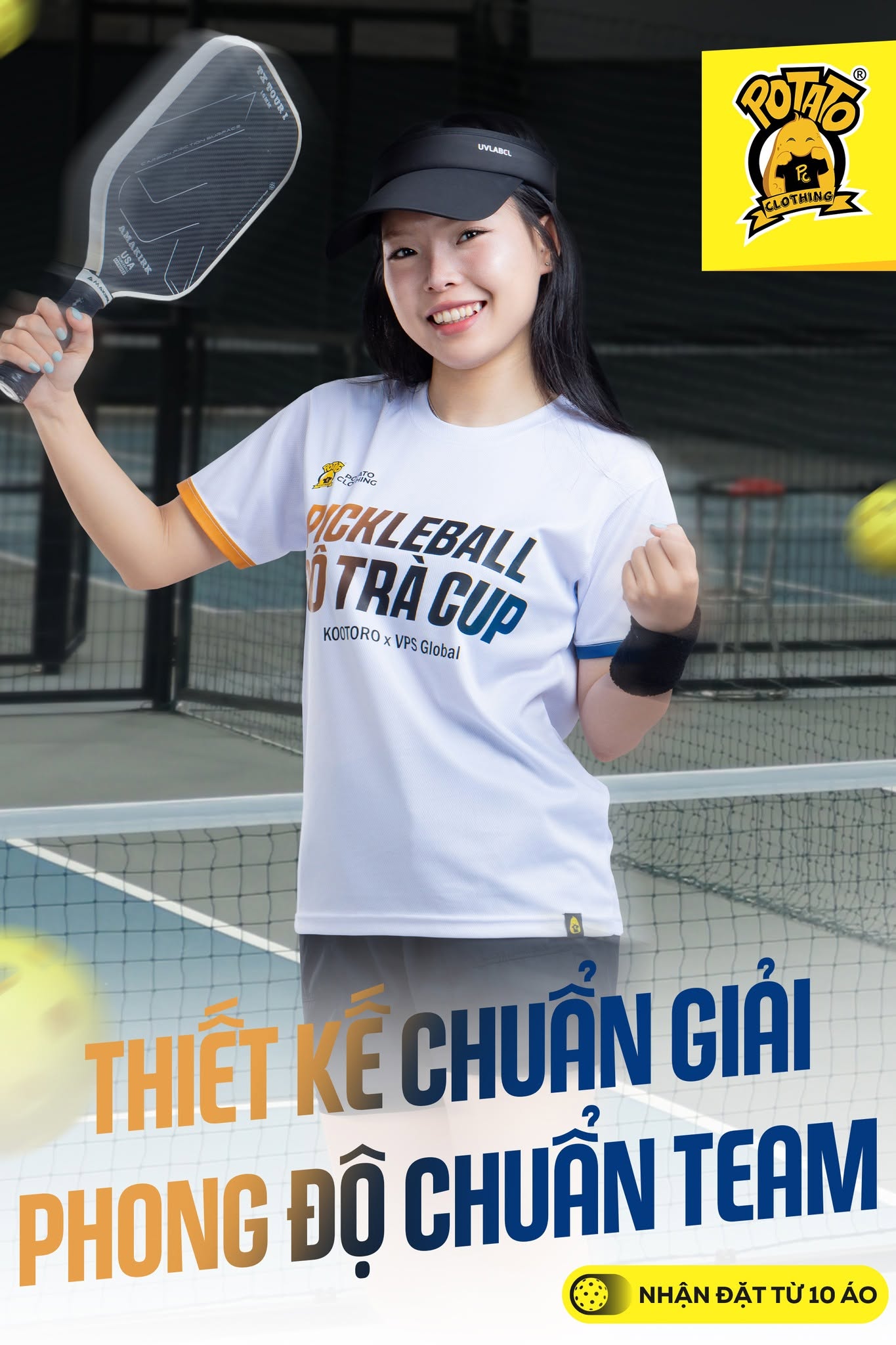 Mẫu áo thun Pickleball nữ màu Trắng 8