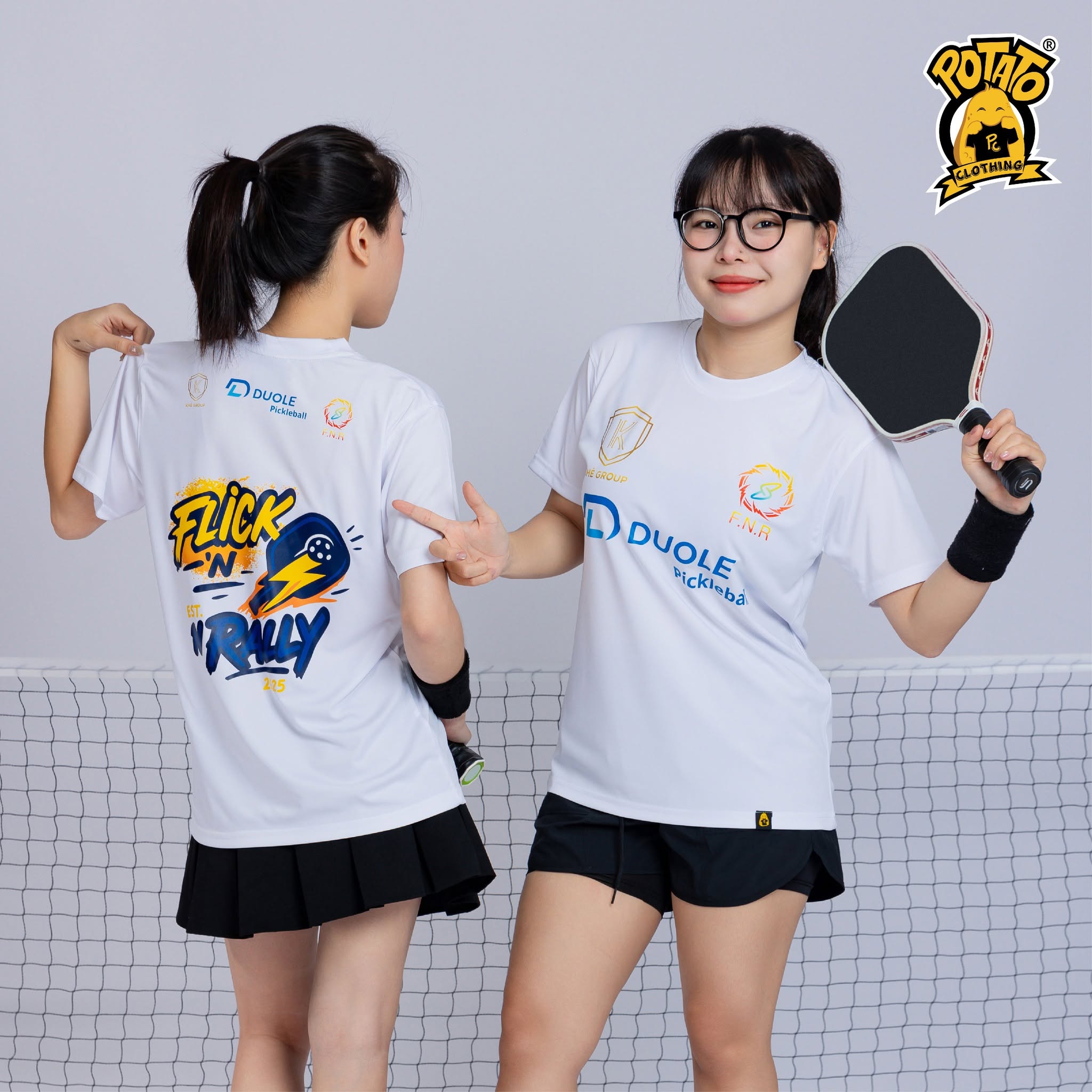Mẫu áo thun Pickleball nữ màu Trắng 12
