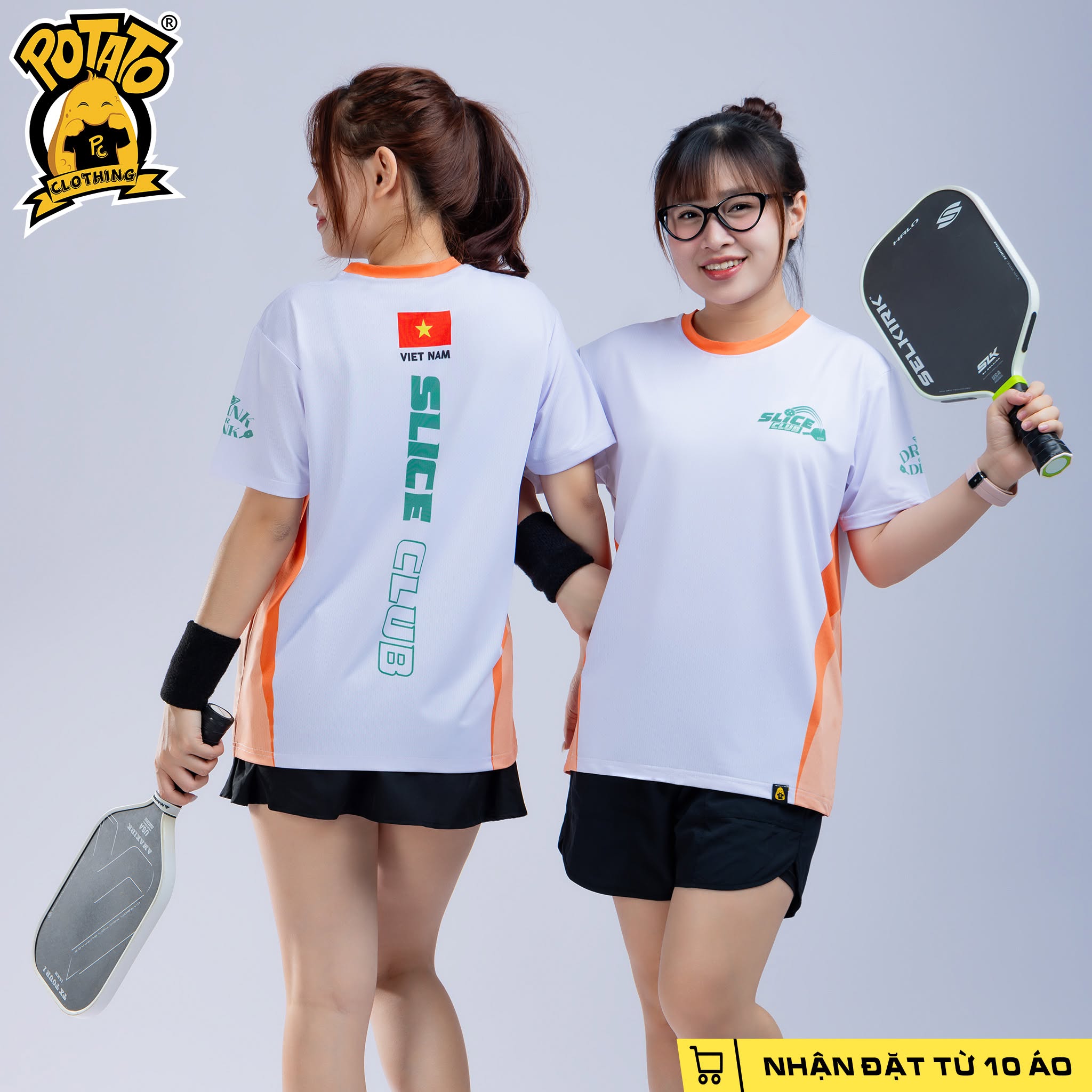 Mẫu áo thun Pickleball nữ màu Trắng 2