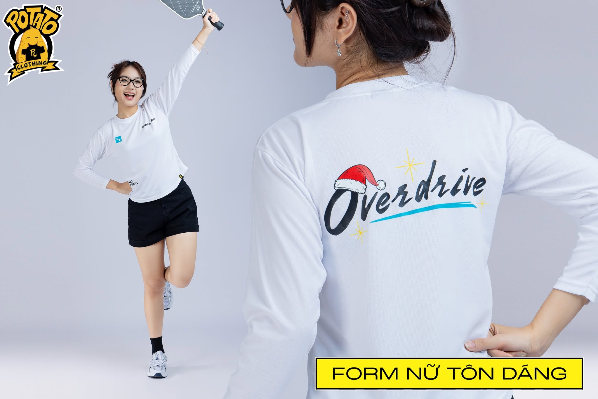 Mẫu áo thun Pickleball nữ màu Trắng 5