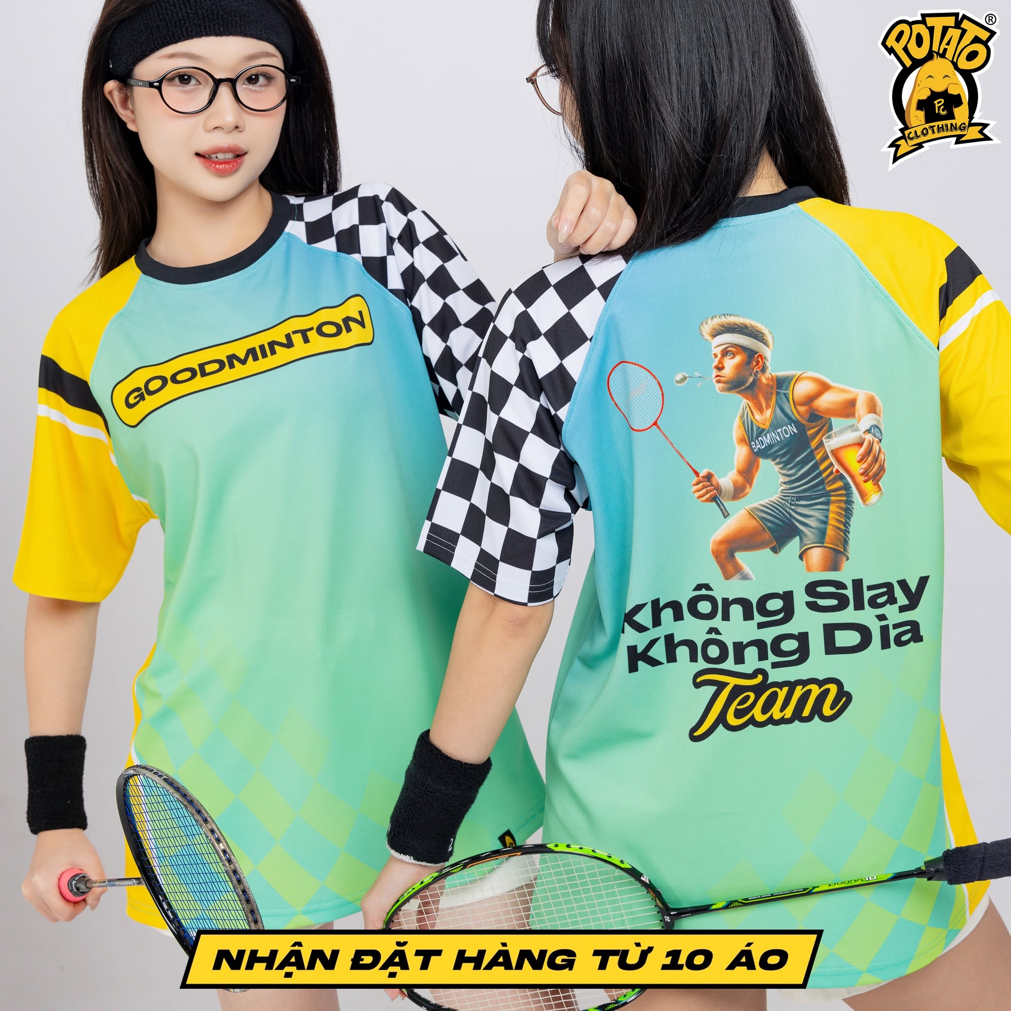 Mẫu áo thun Pickleball nữ màu Xanh lá đậm 6