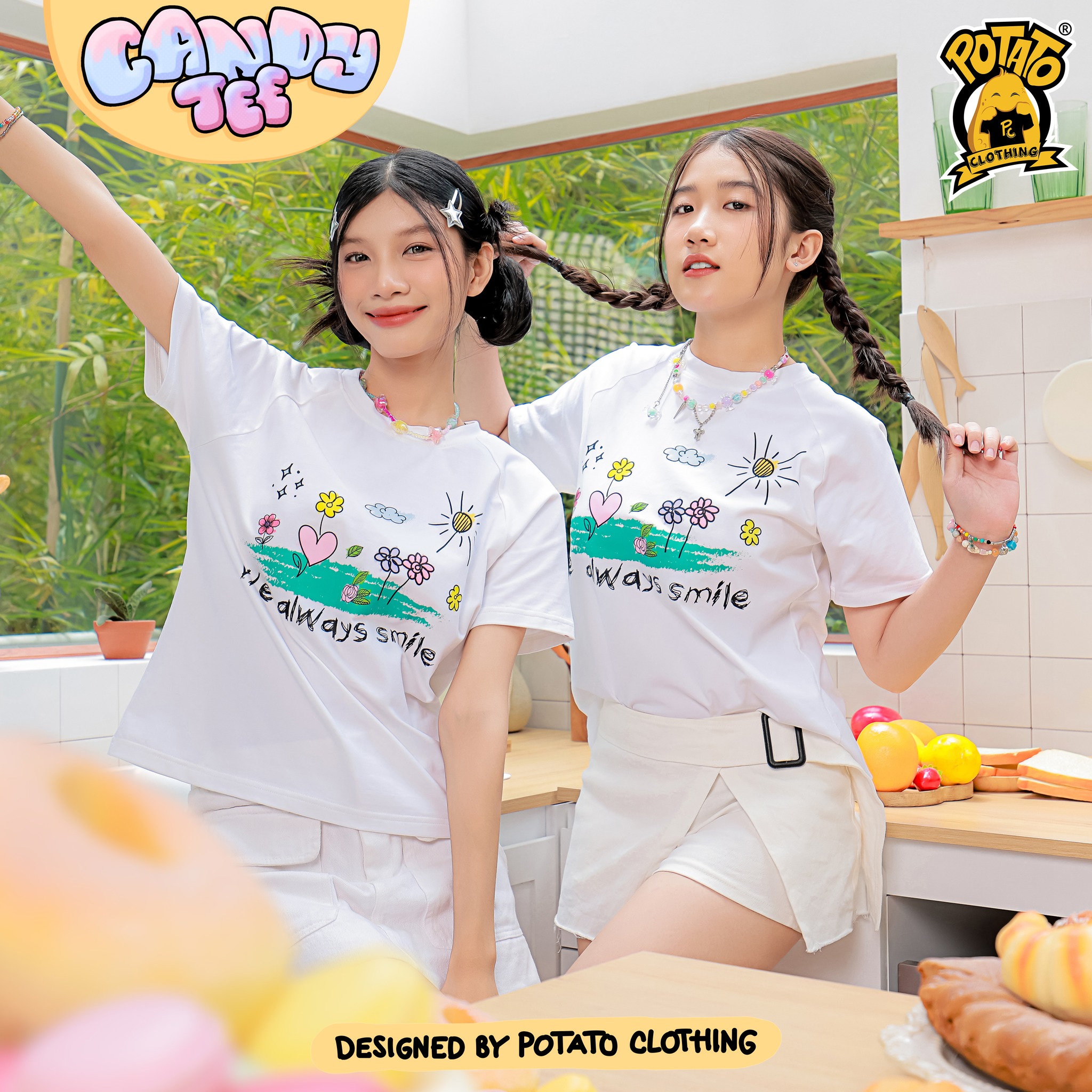 Áo baby tee chiết eo tôn dáng nữ