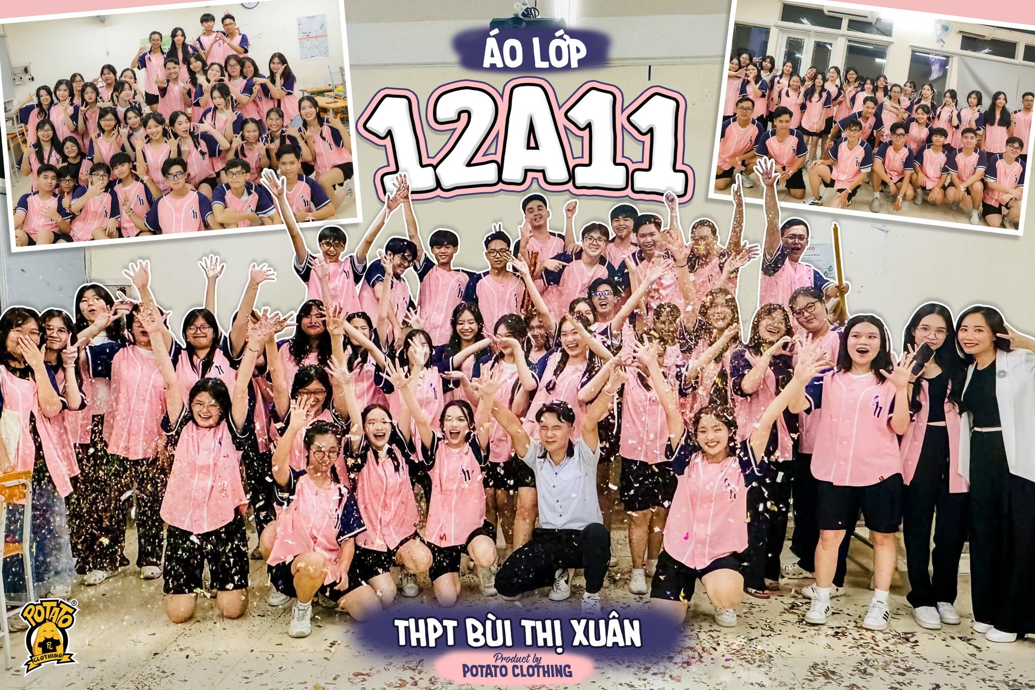 Feedback áo lớp bóng chày màu hồng tại Potato Clothing