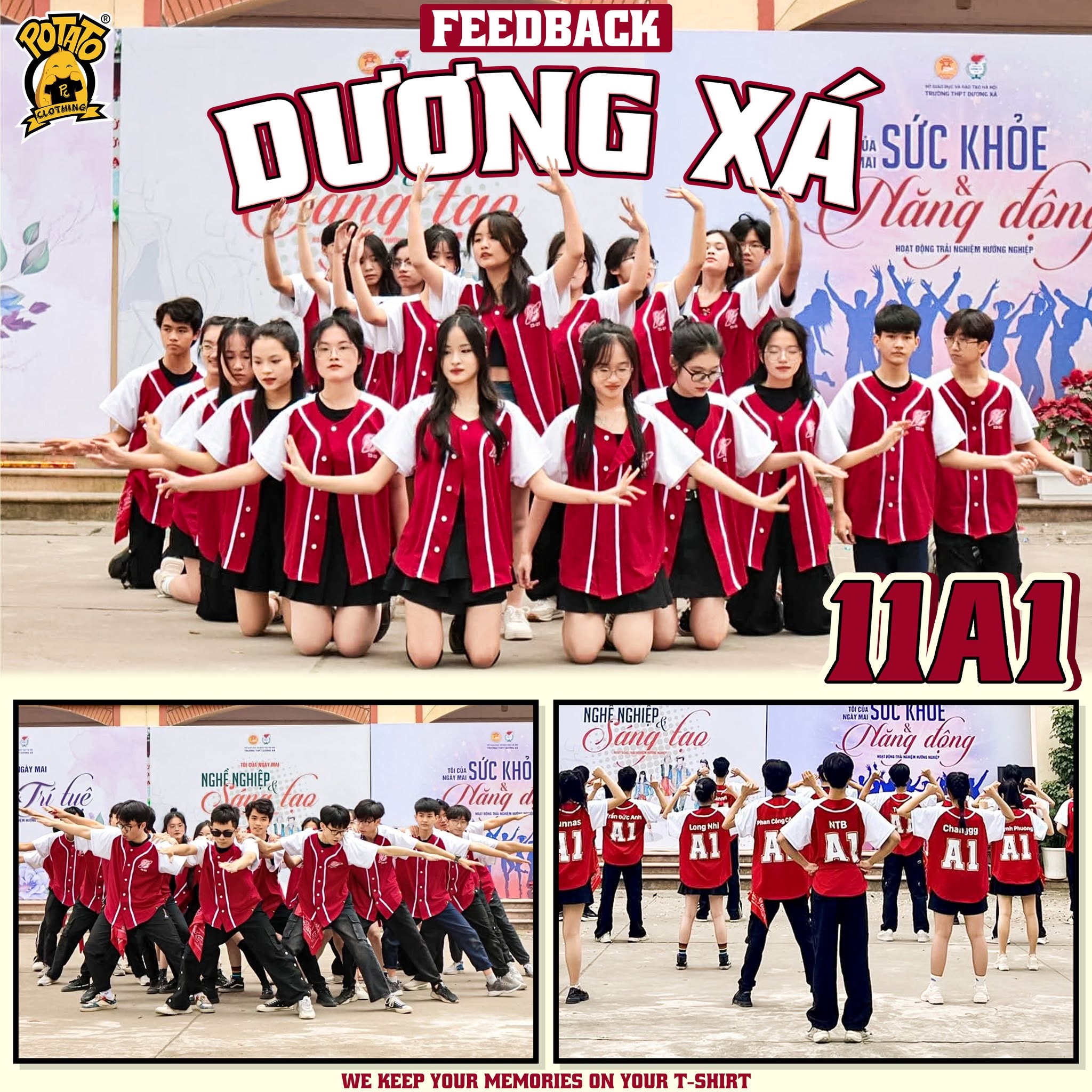 Feedback áo lớp bóng chày màu đỏ tại Potato Clothing