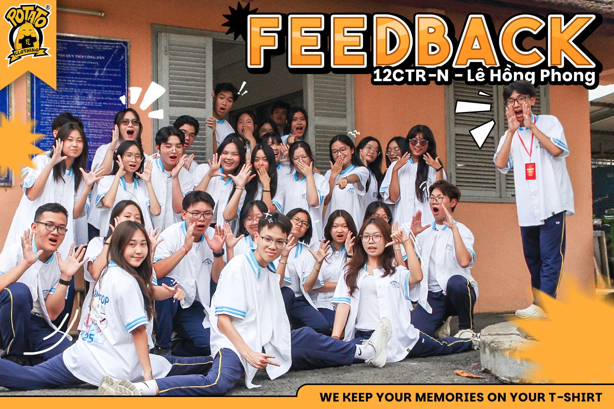 Feedback áo lớp bóng chày màu trắng tại Potato Clothing