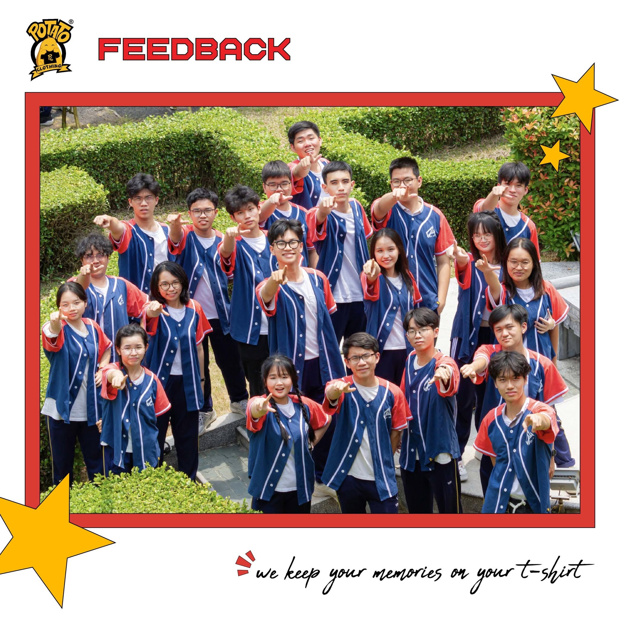 Feedback áo lớp bóng chày màu xanh dương tại Potato Clothing