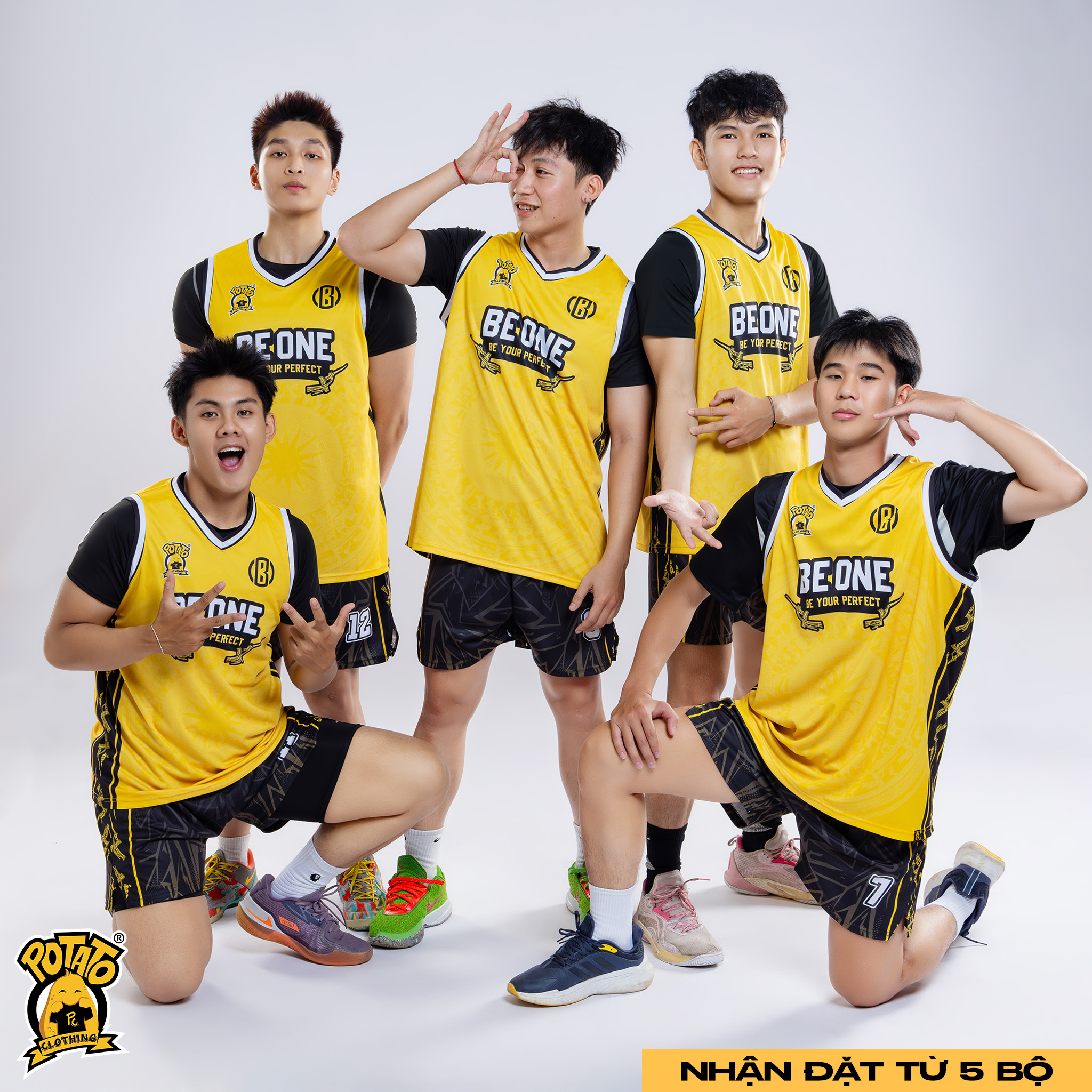 Đồng phục bóng rổ vàng Potato Clothing