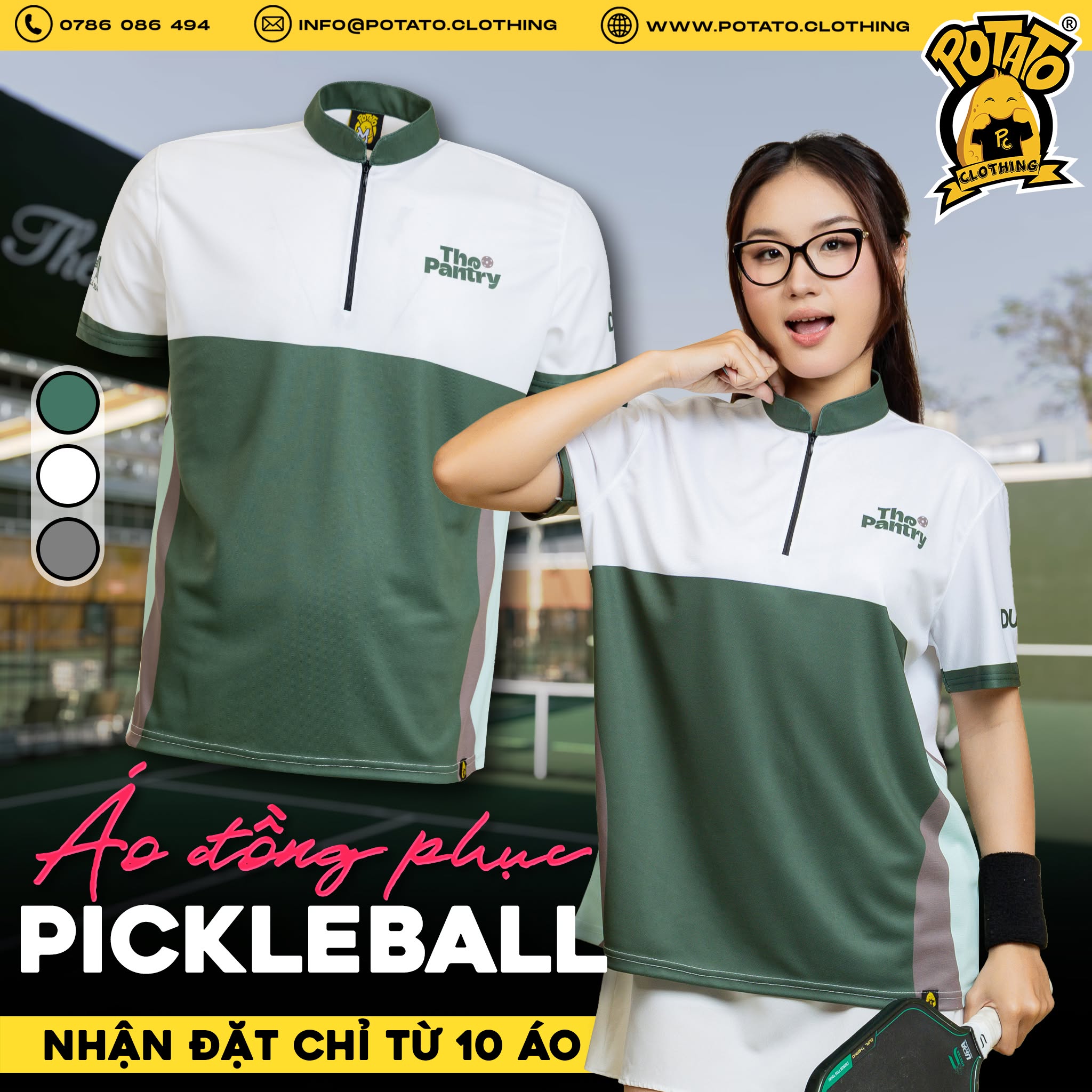 Đồng phục áo thun thể thao cổ trụ mẫu 2 tại Potato Clothing