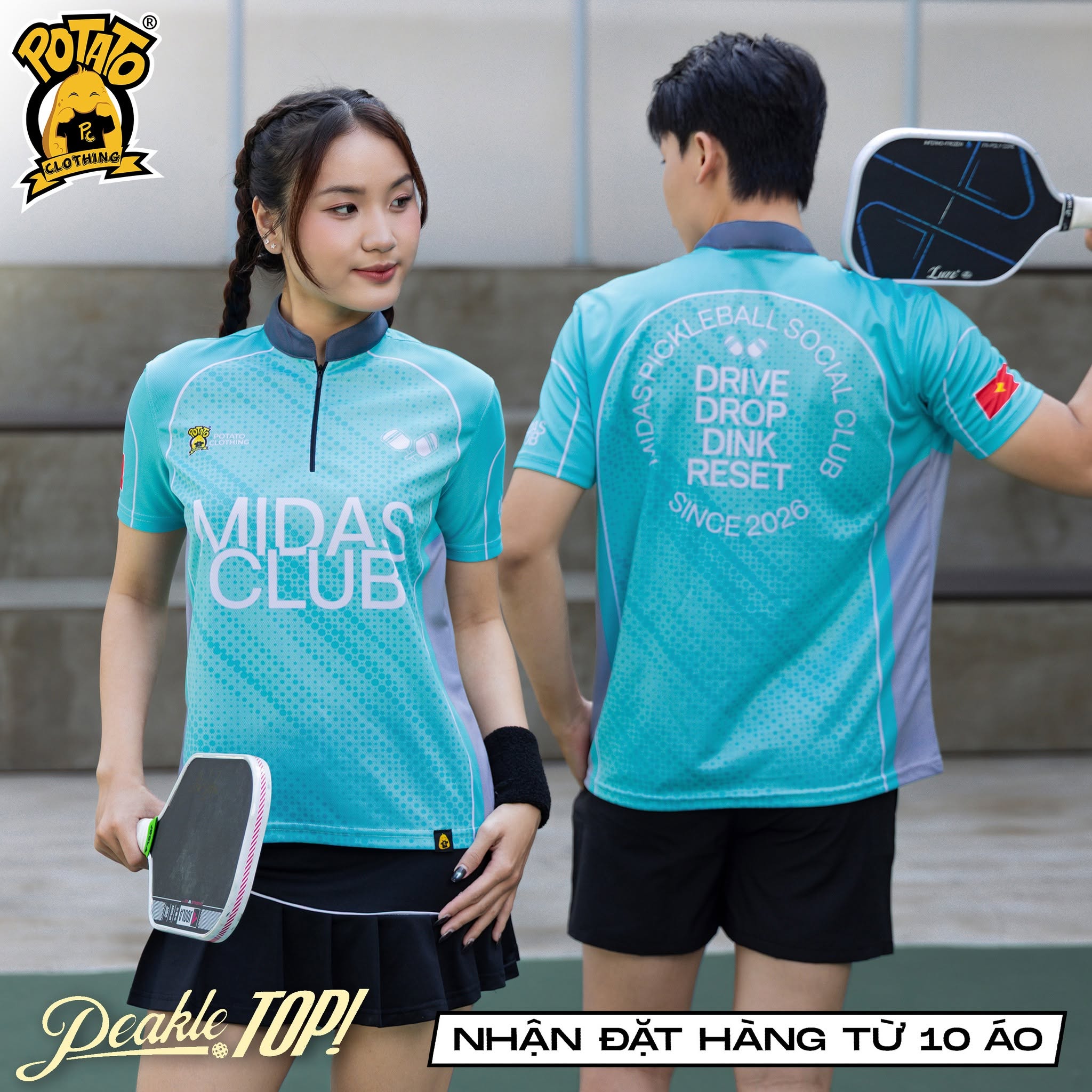 Đồng phục áo thun thể thao cổ trụ mẫu 4 tại Potato Clothing