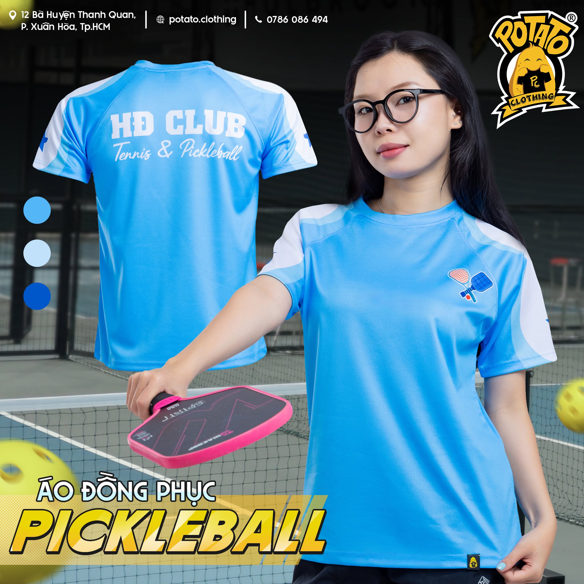 Đồng phục áo thun thể thao cổ tròn mẫu 14 tại Potato Clothing
