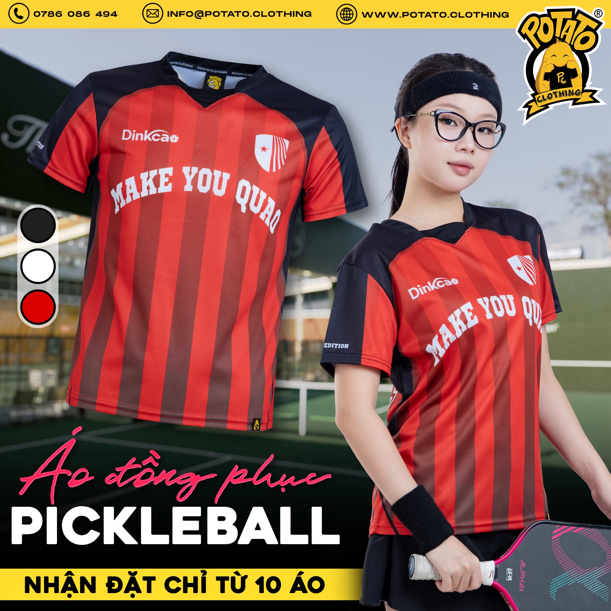 Đồng phục áo thun thể thao cổ tròn mẫu 3 tại Potato Clothing