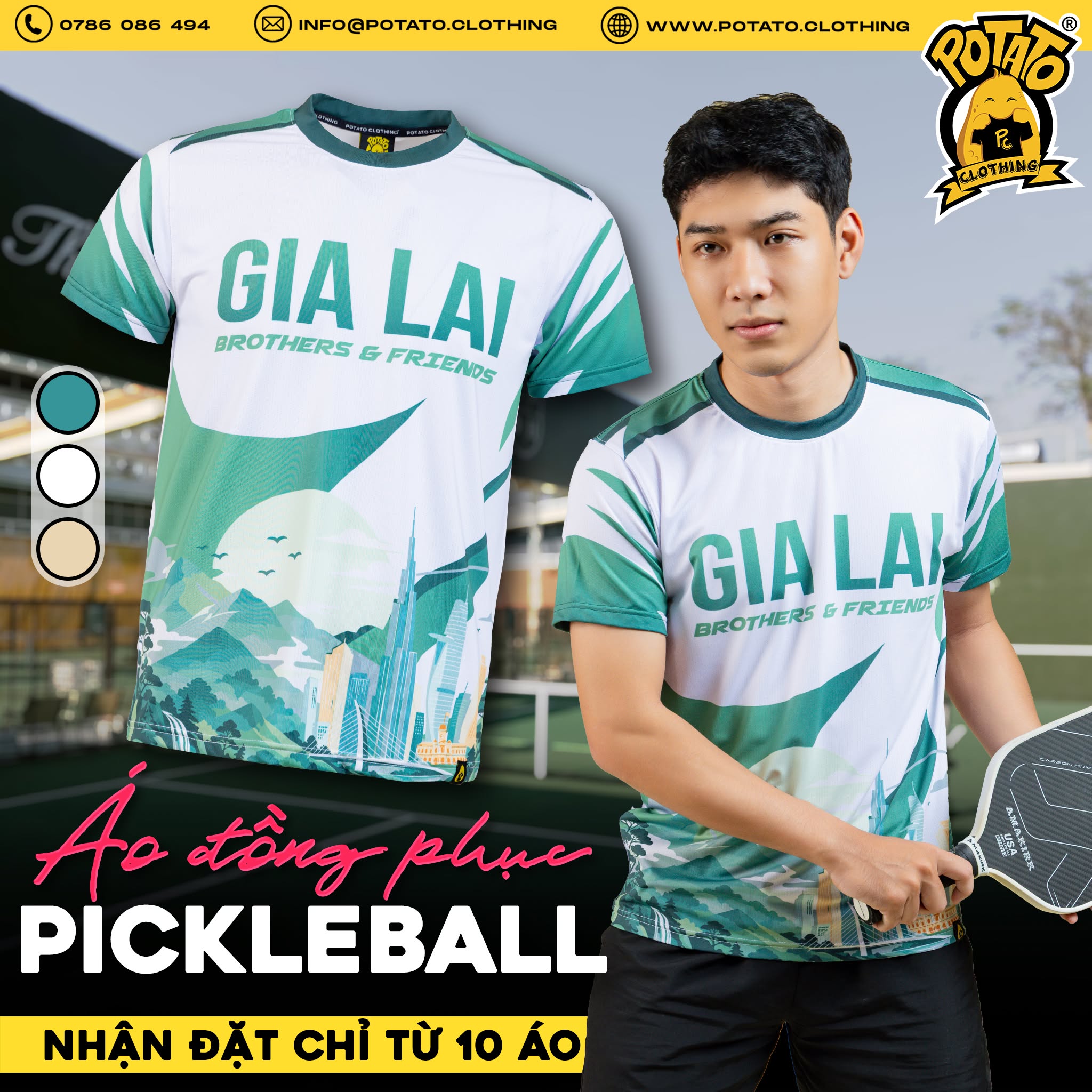 Đồng phục áo thun thể thao cổ tròn mẫu 5 tại Potato Clothing