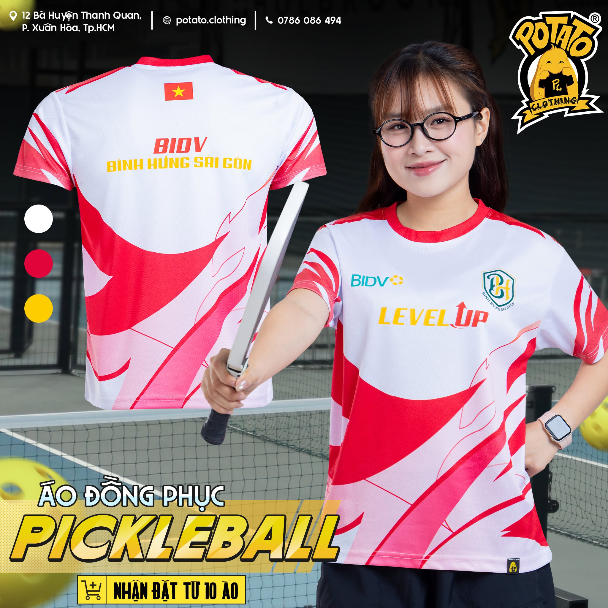Đồng phục áo thun thể thao cổ tròn mẫu 7 tại Potato Clothing