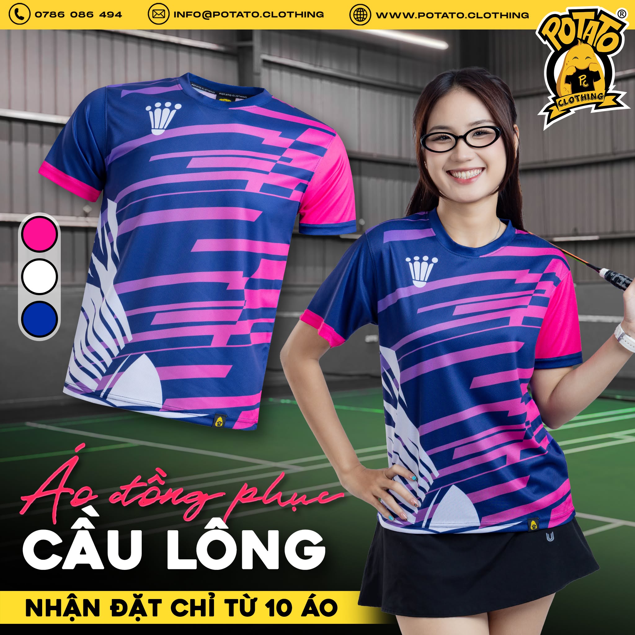 Đồng phục áo thun thể thao cổ tròn mẫu 2 tại Potato Clothing