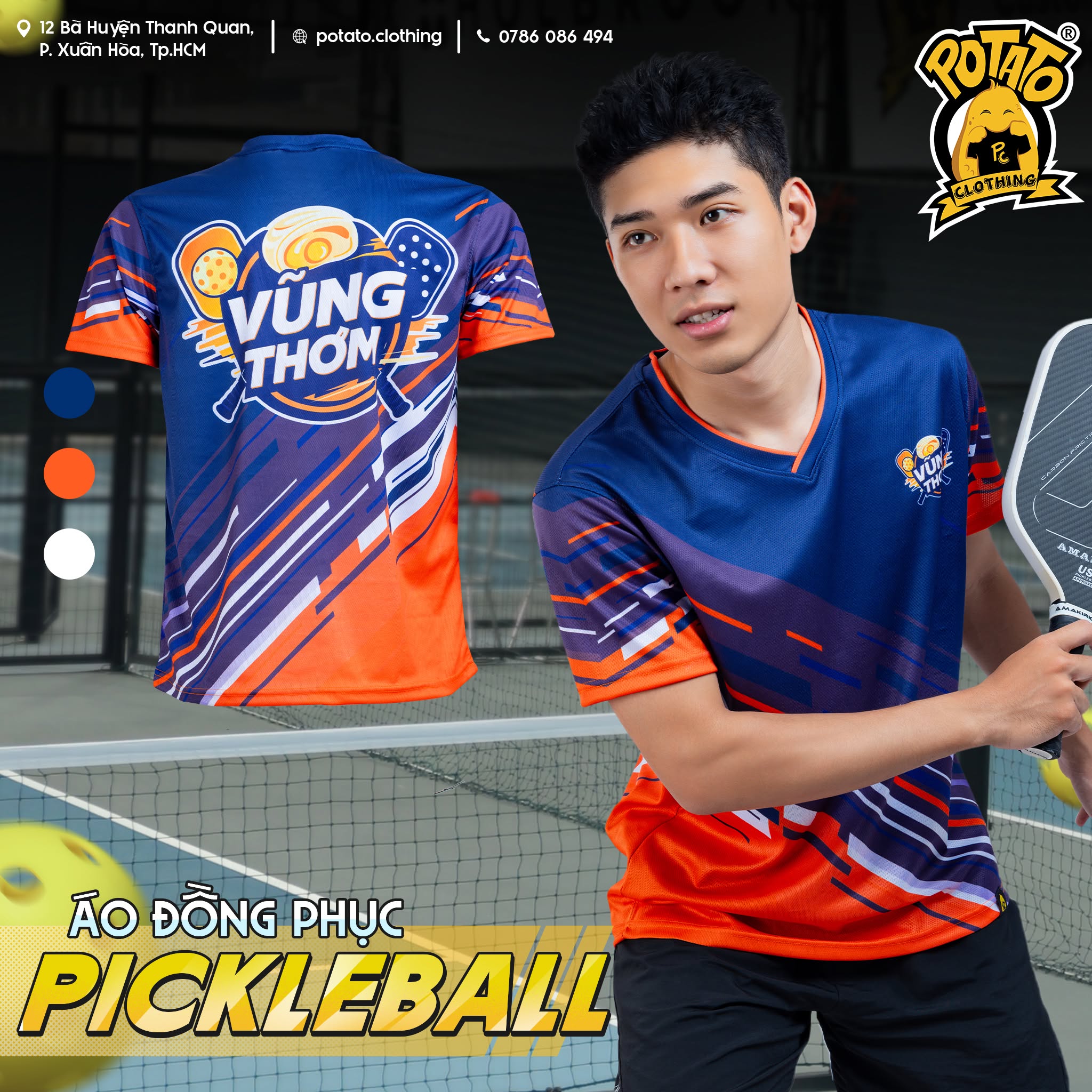 Đồng phục áo thun thể thao cổ tròn mẫu 8 tại Potato Clothing