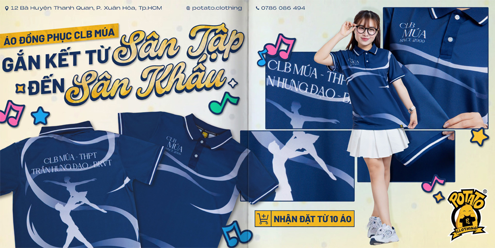 CLB Mưa THPT Trần Hùng mặc áo polo đồng phục văn nghệ